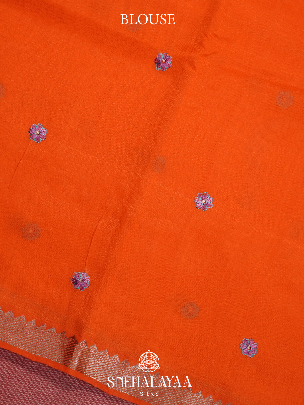 Orange Mangalagiri Silk Cotton Saree