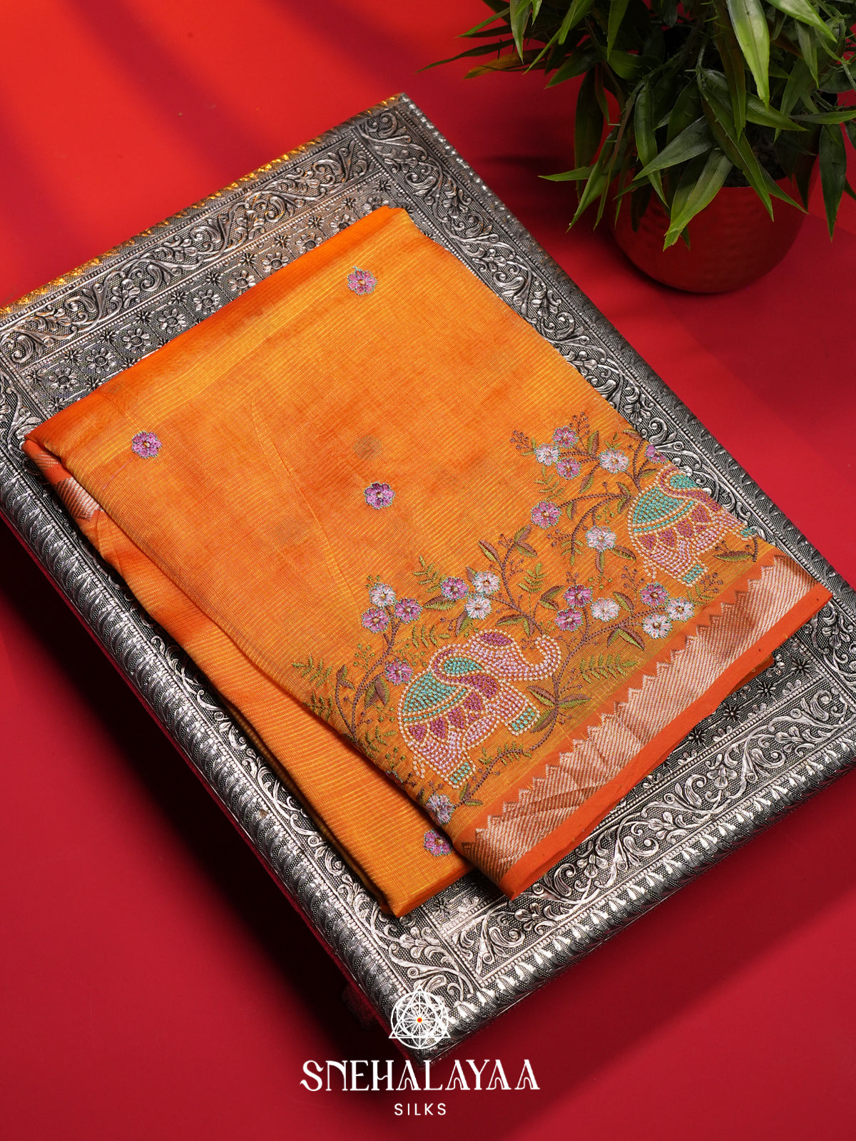 Mustard Mangalagiri Silk Cotton Saree