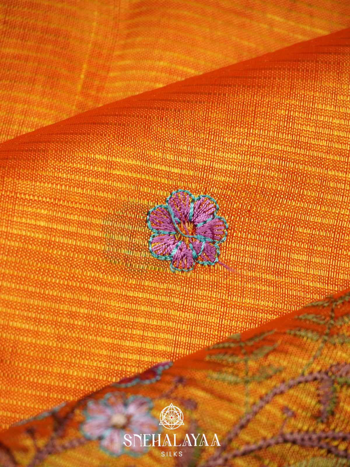 Mustard Mangalagiri Silk Cotton Saree