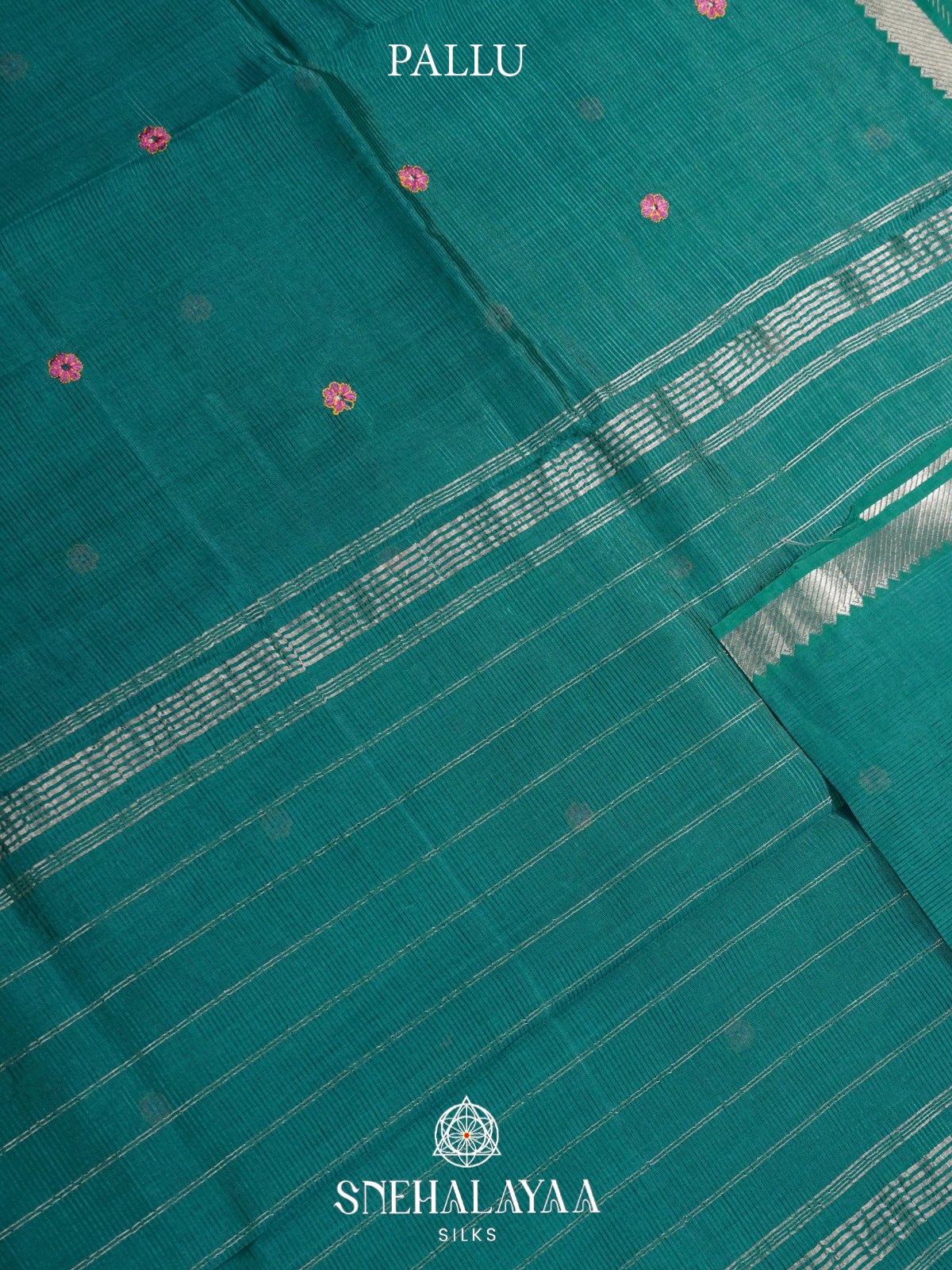 Teal Mangalagiri Silk Cotton Saree