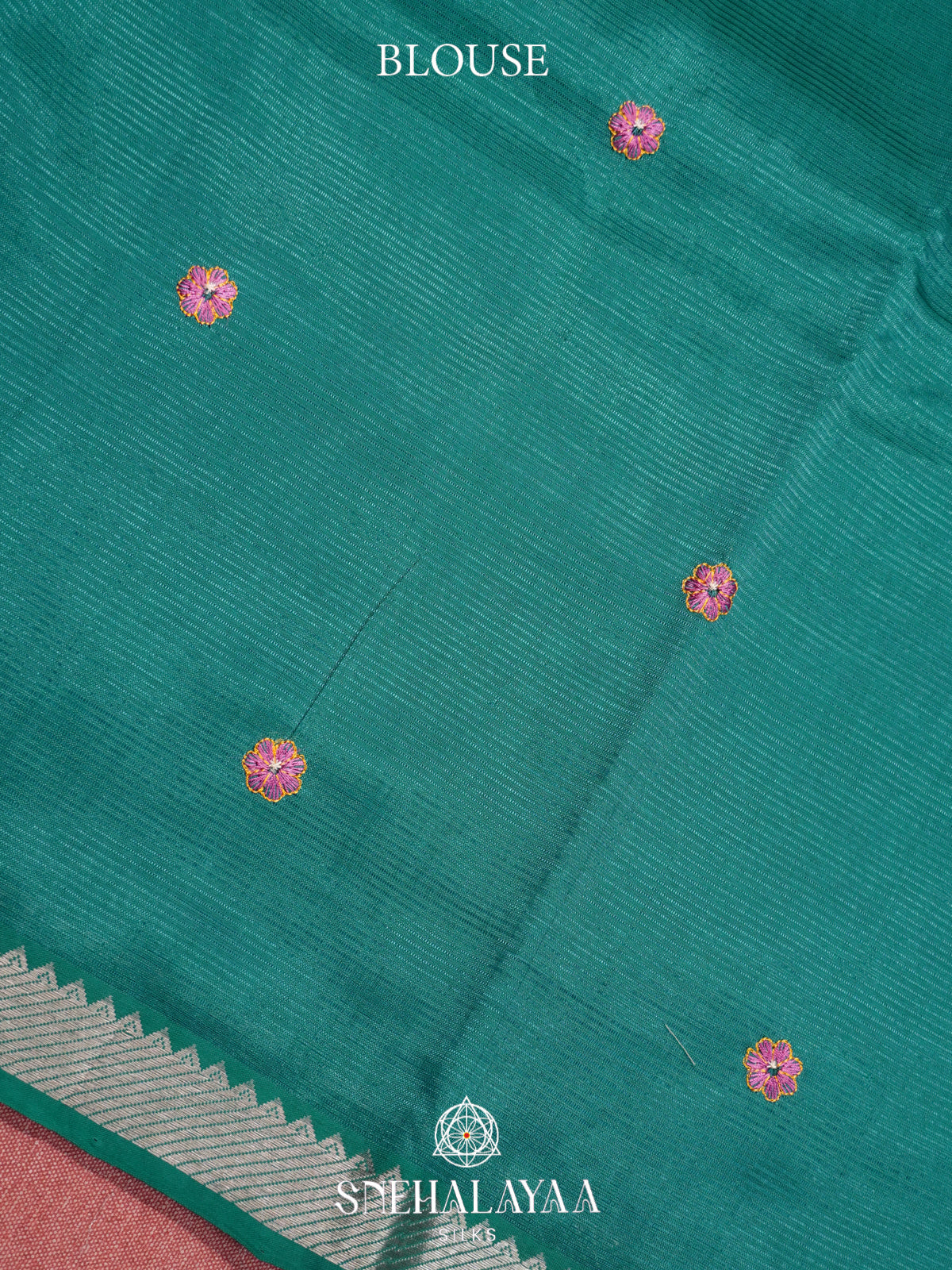 Teal Mangalagiri Silk Cotton Saree