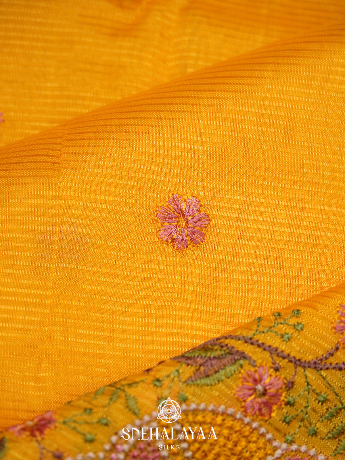Yellow Mangalagiri Silk Cotton Saree