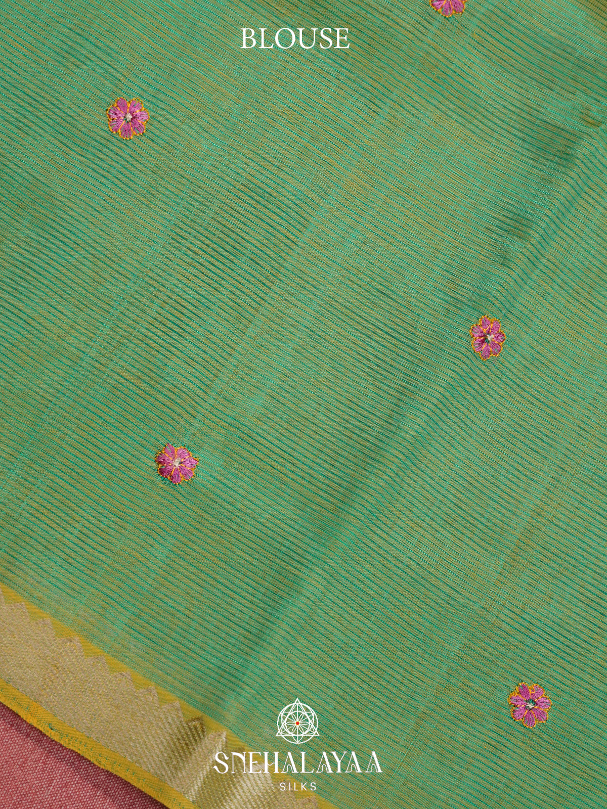 Aqua Green Mangalagiri Silk Cotton Saree