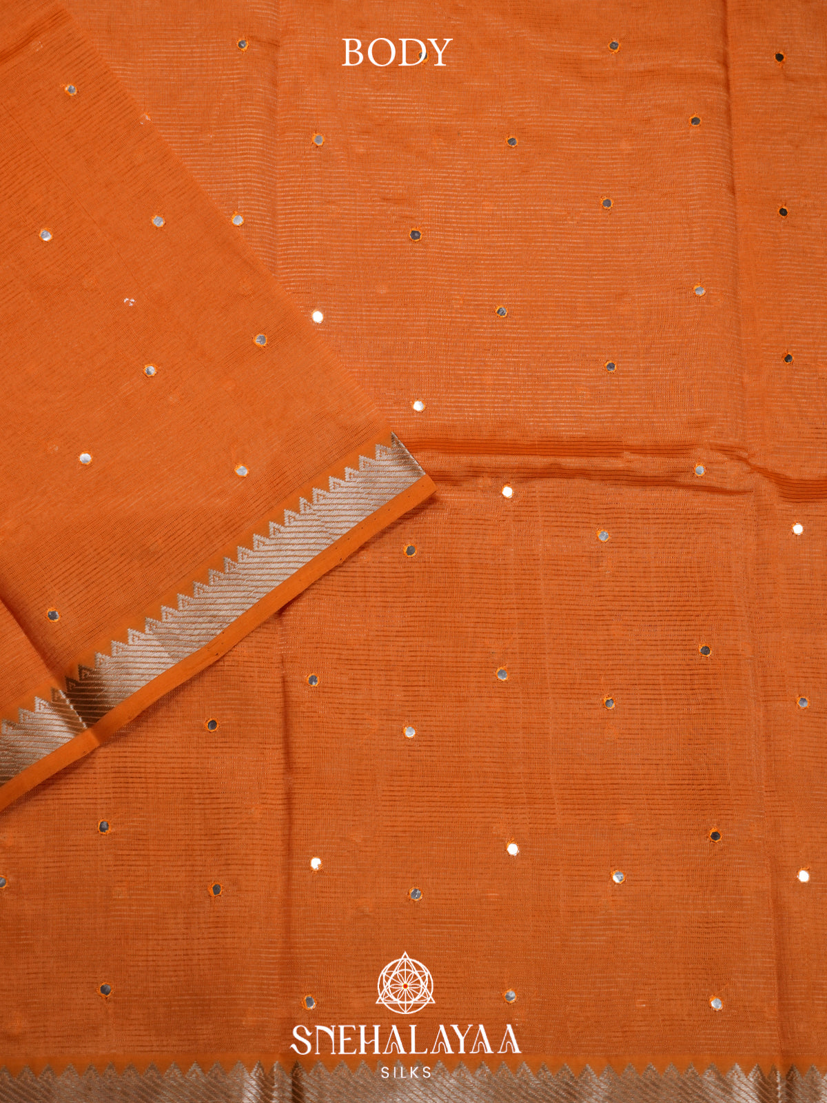 Orange Mangalagiri Silk Cotton Saree