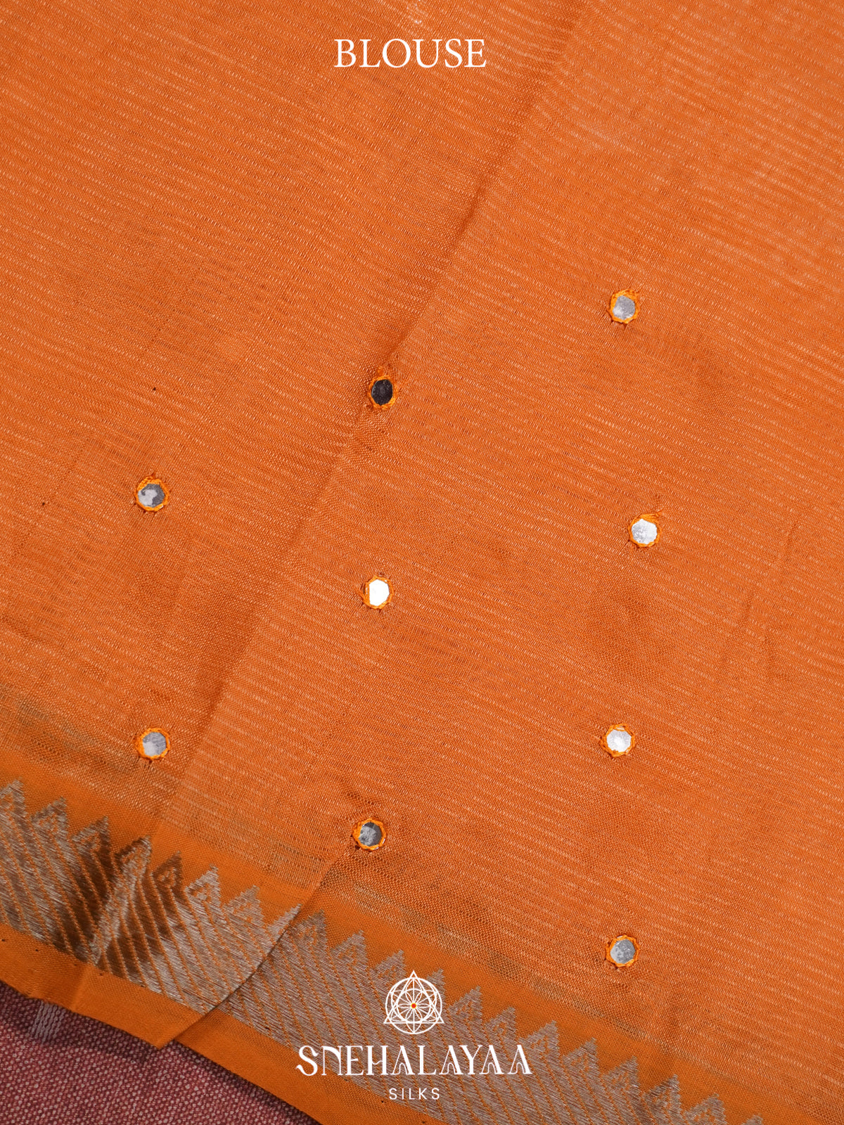 Orange Mangalagiri Silk Cotton Saree