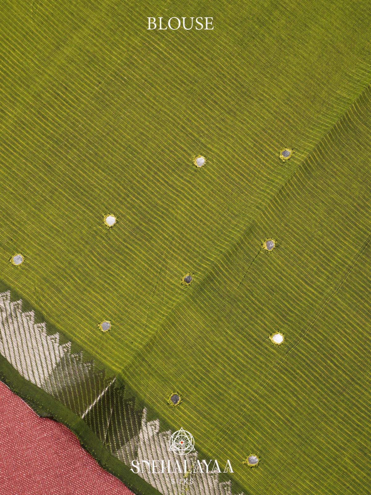 Olive Green Mangalagiri Silk Cotton Saree