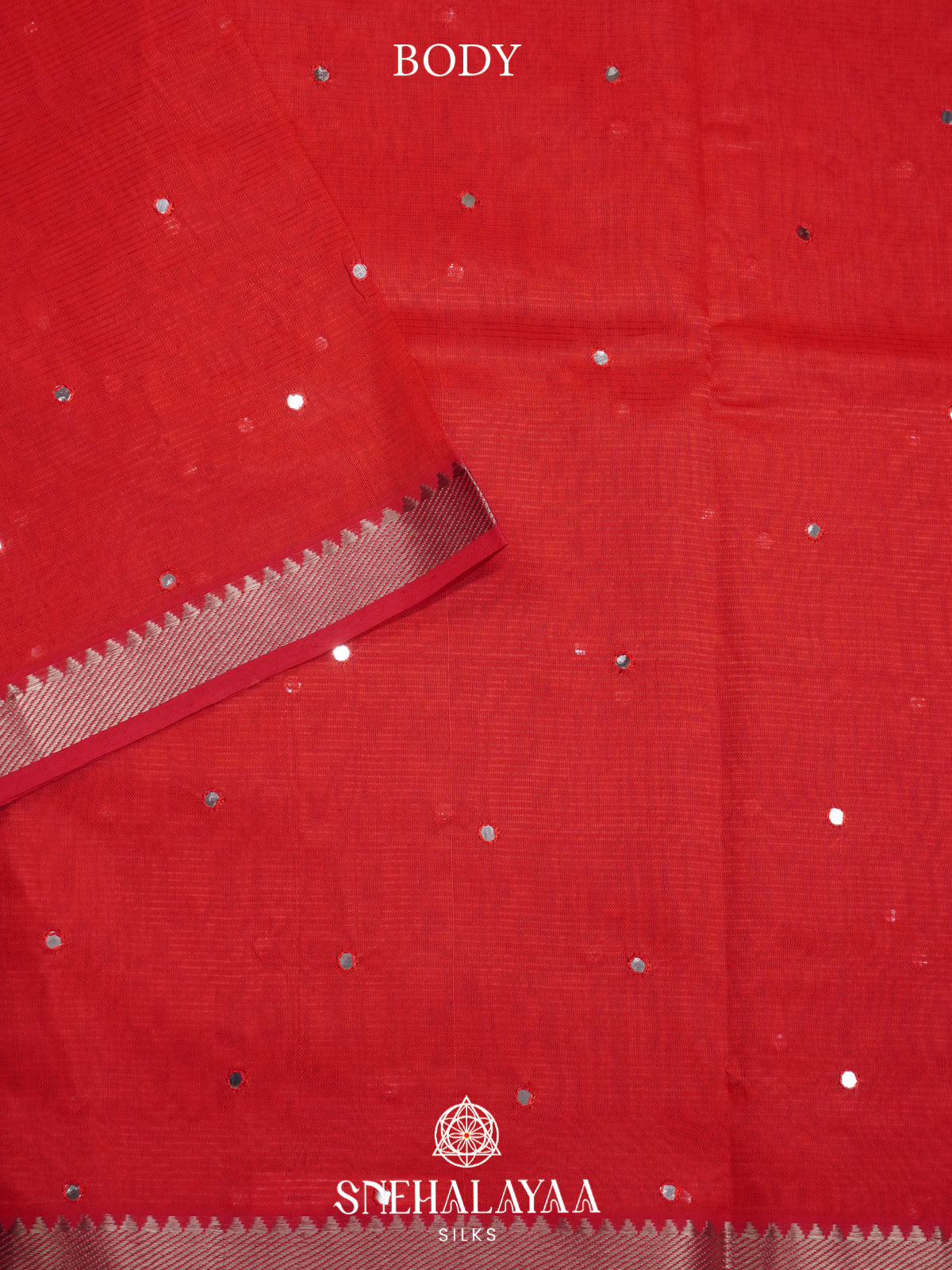 Red Mangalagiri Silk Cotton Saree