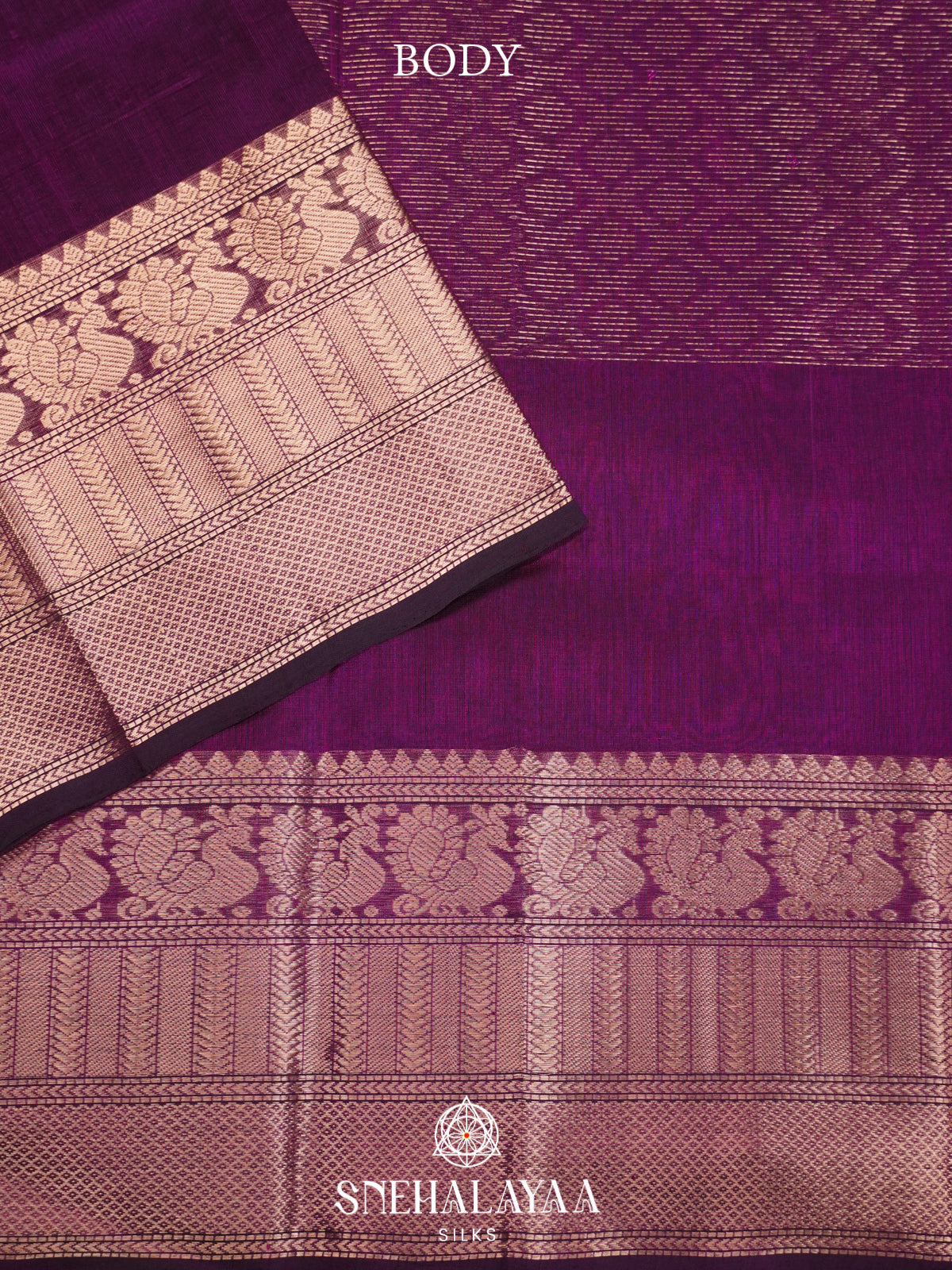 Purple Mangalagiri Silk Cotton Saree