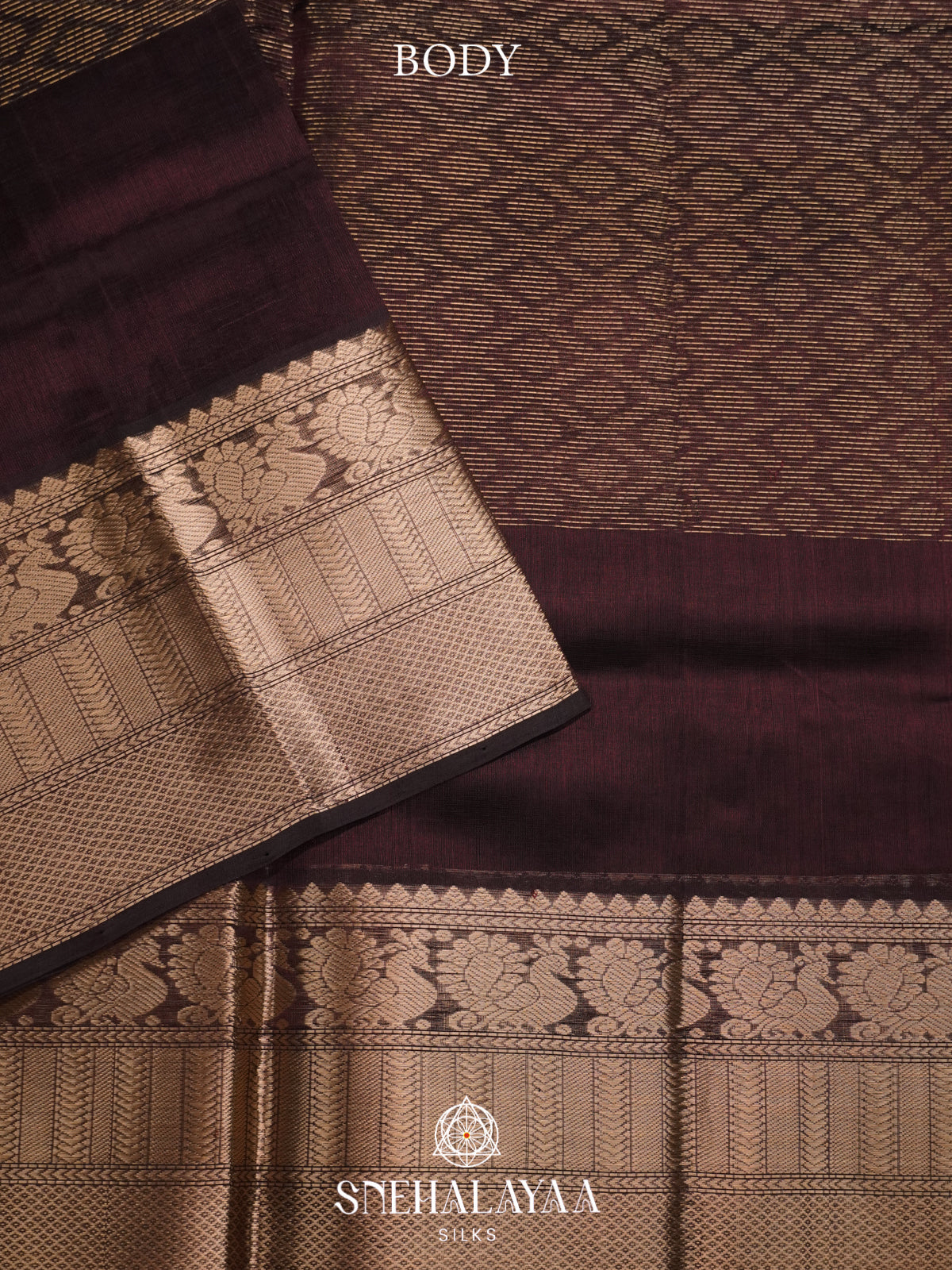 Coffee Brown Mangalagiri Silk Cotton Saree