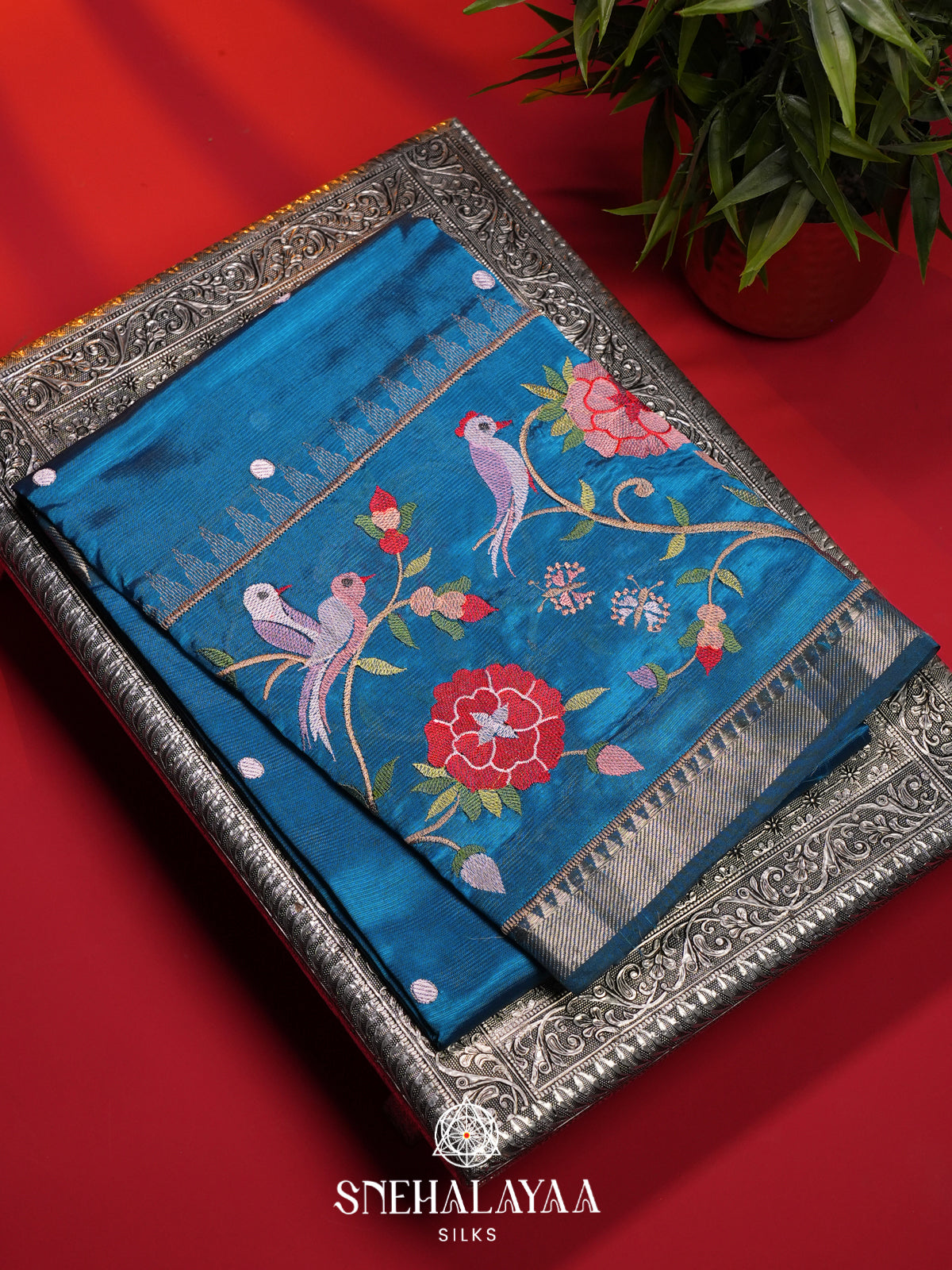 Blue Mangalagiri Silk Cotton Saree