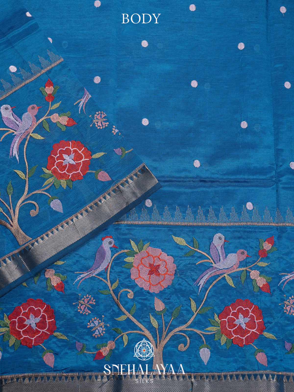 Blue Mangalagiri Silk Cotton Saree