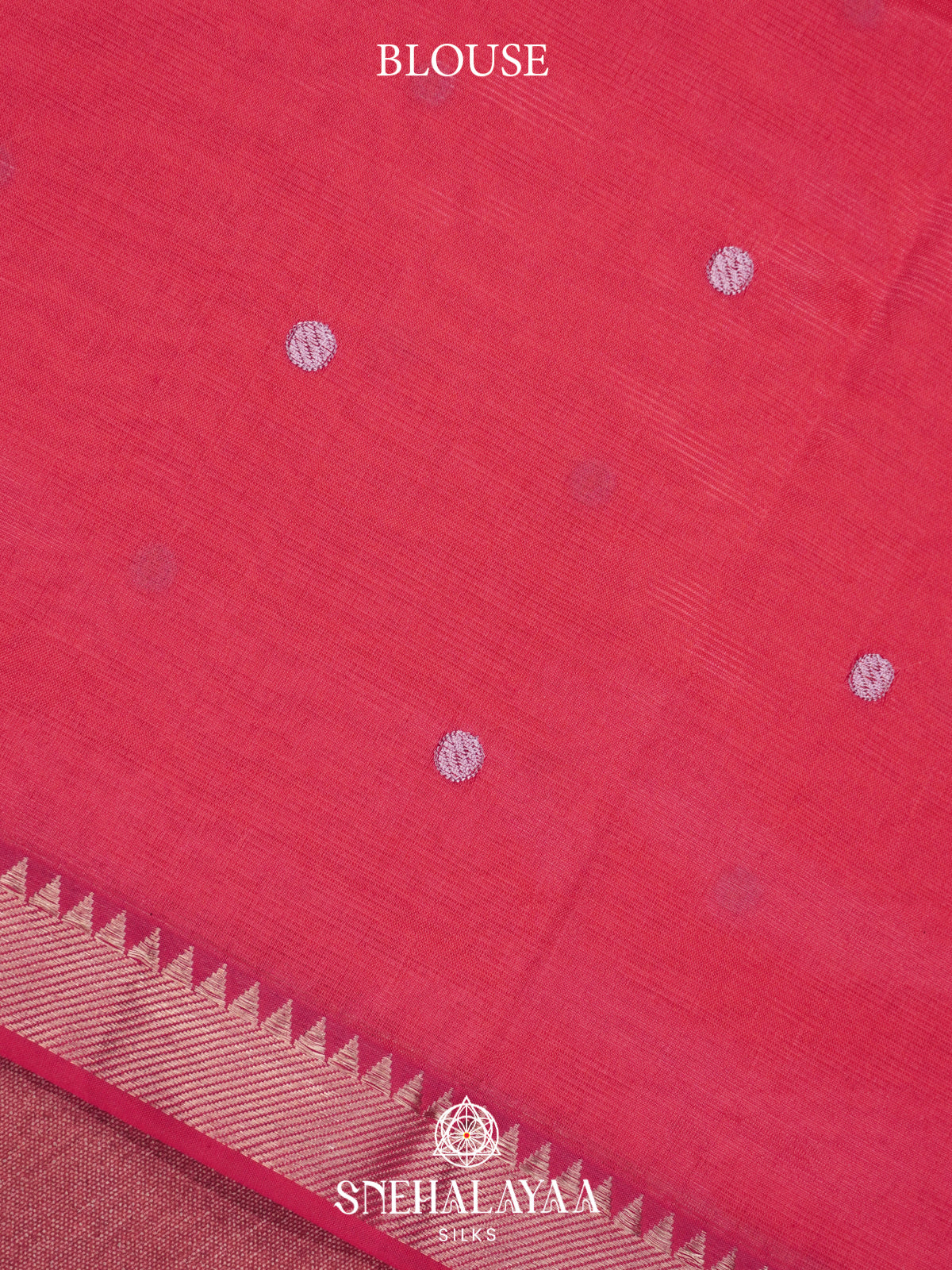 Coral Pink Mangalagiri Silk Cotton Saree