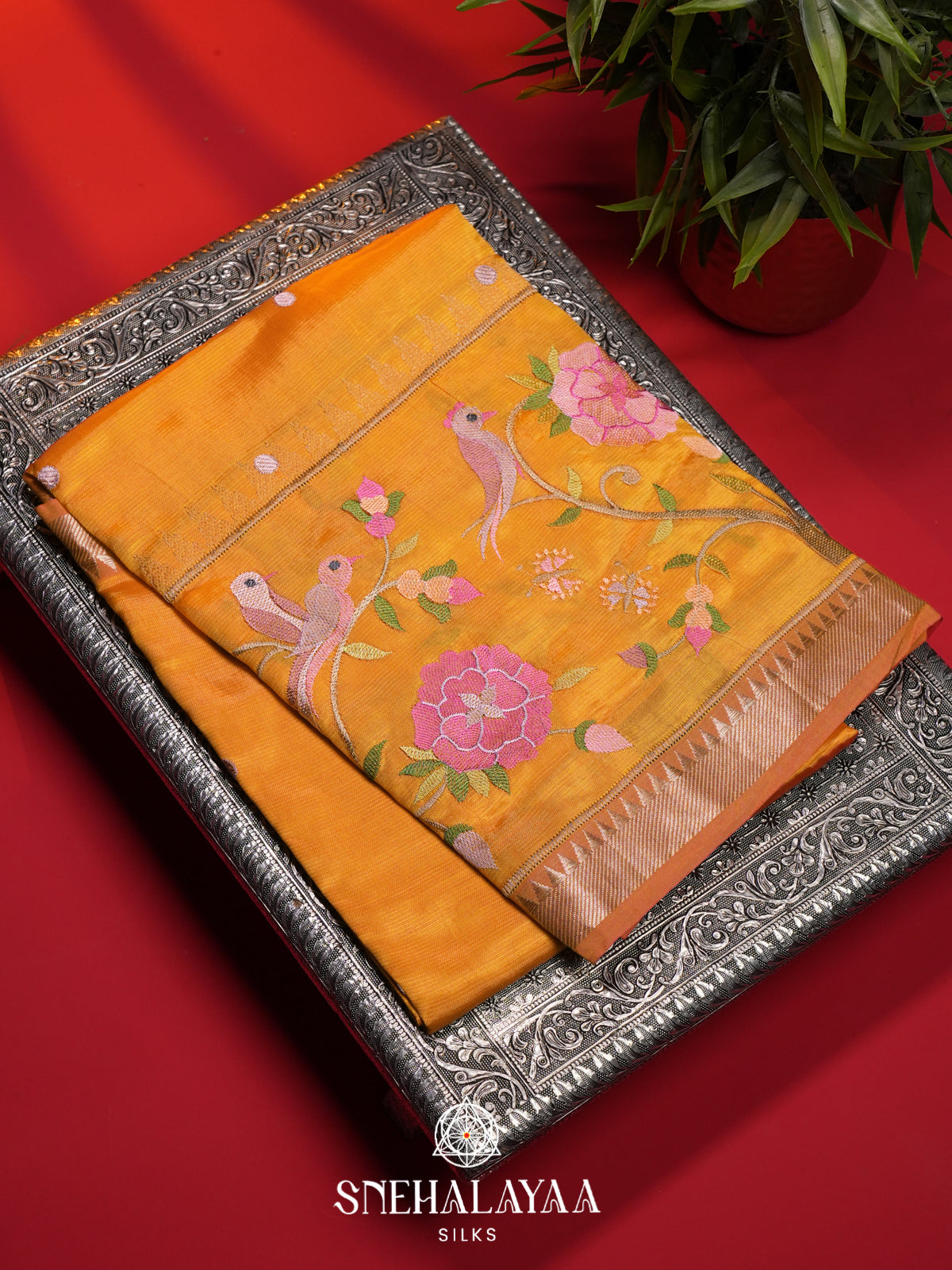 Yellow Mangalagiri Silk Cotton Saree