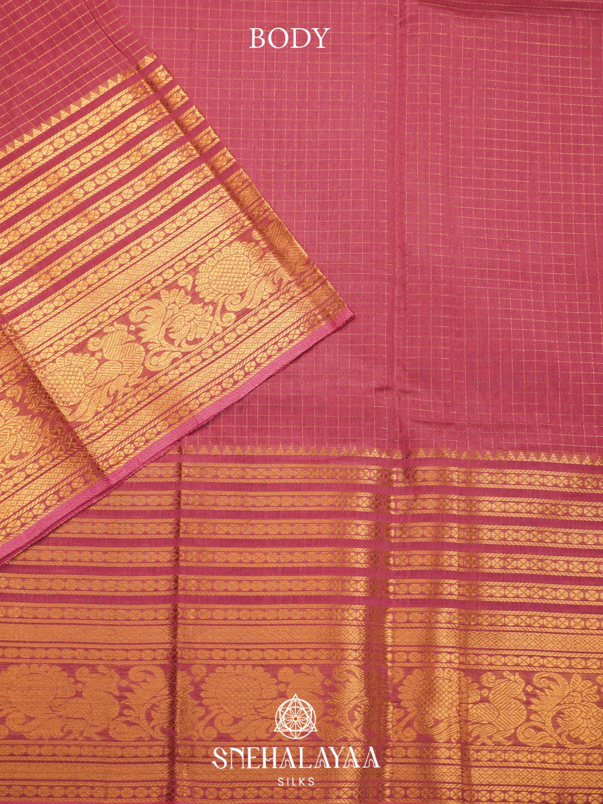 Dusty Rose Mangalagiri Silk Cotton Saree