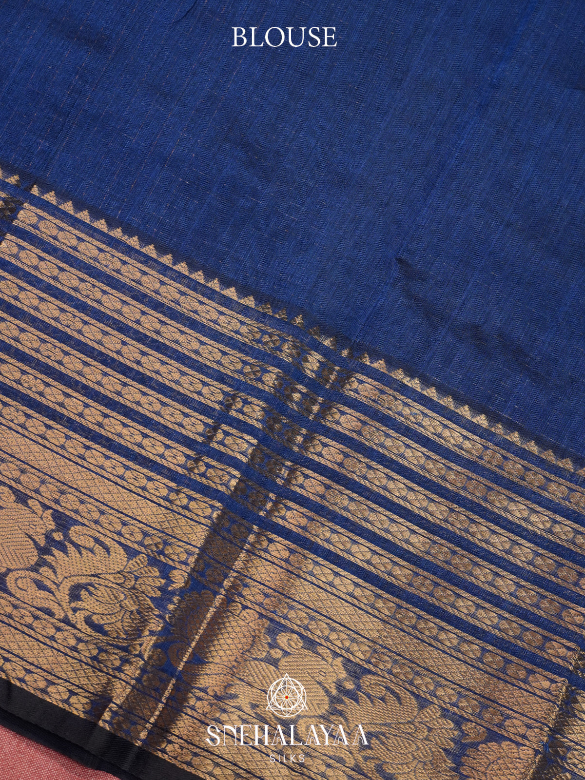 Navy Blue Mangalagiri Silk Cotton Saree