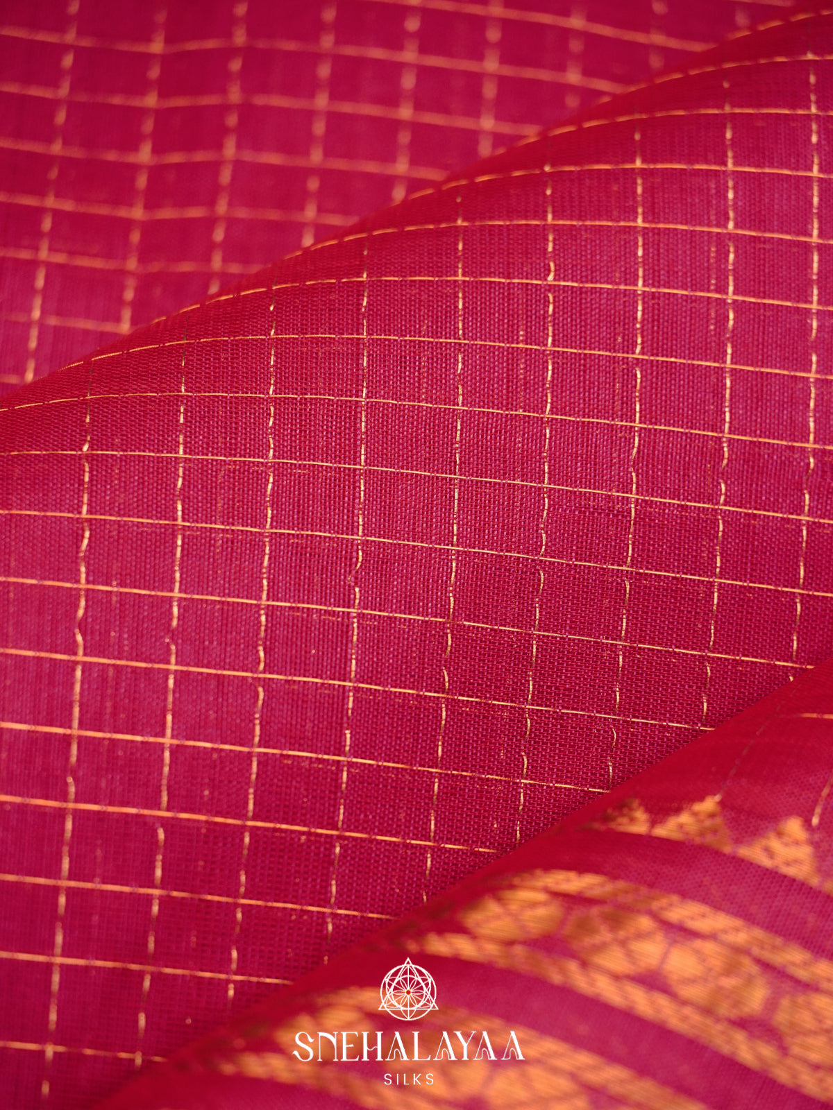 Magenta Mangalagiri Silk Cotton Saree