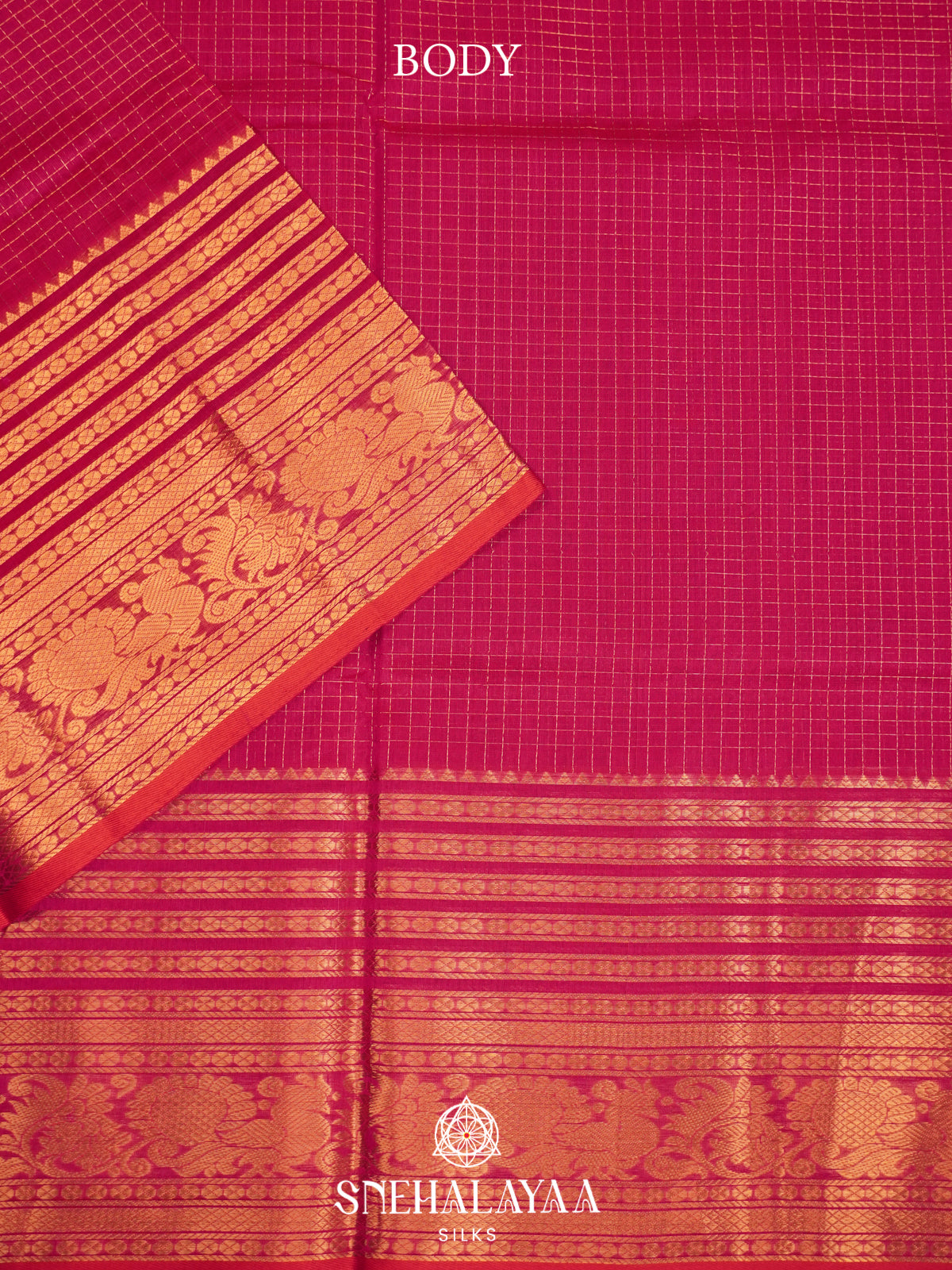 Magenta Mangalagiri Silk Cotton Saree