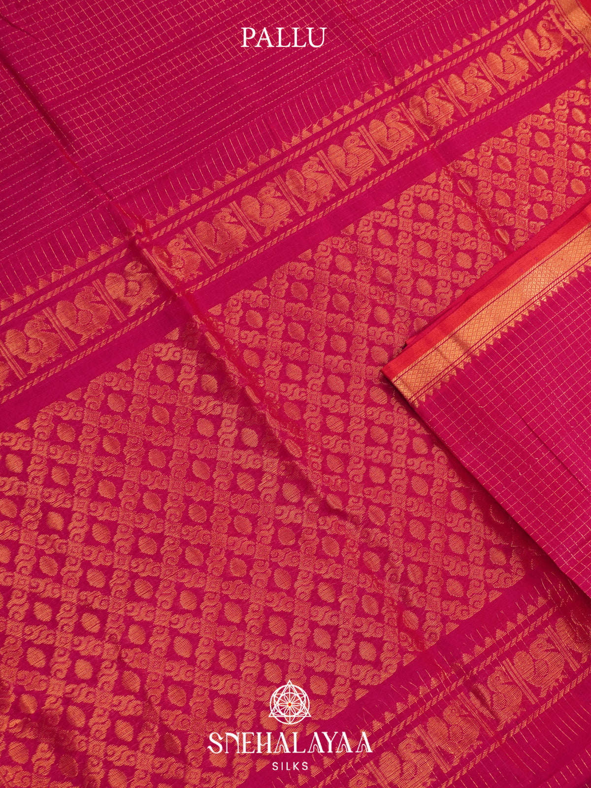 Magenta Mangalagiri Silk Cotton Saree