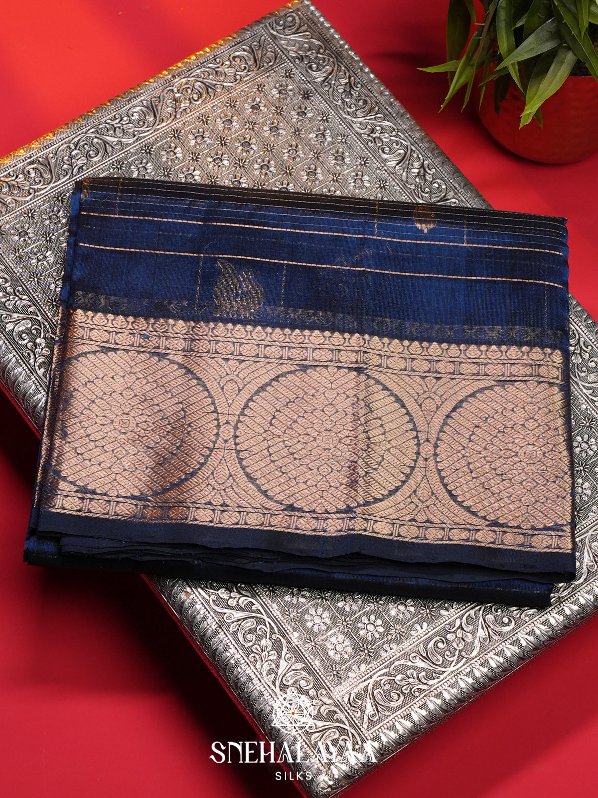 Blue Mangalagiri Silk Cotton Saree