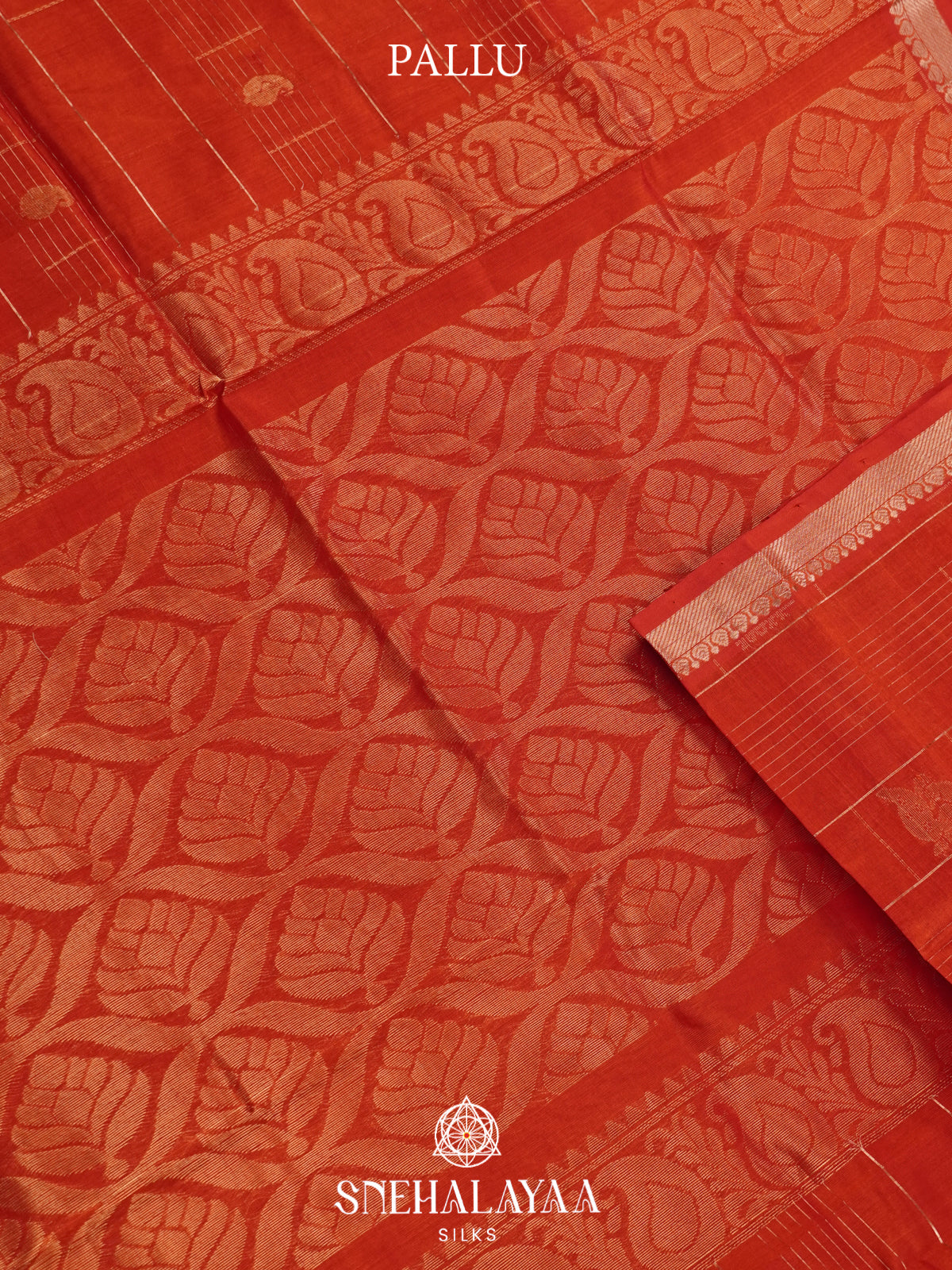 Rust Orange Mangalagiri Silk Cotton Saree