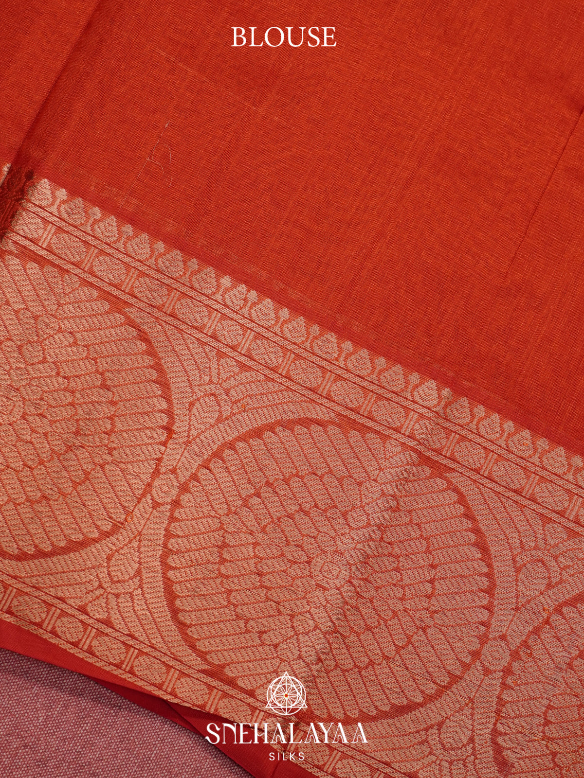 Rust Orange Mangalagiri Silk Cotton Saree