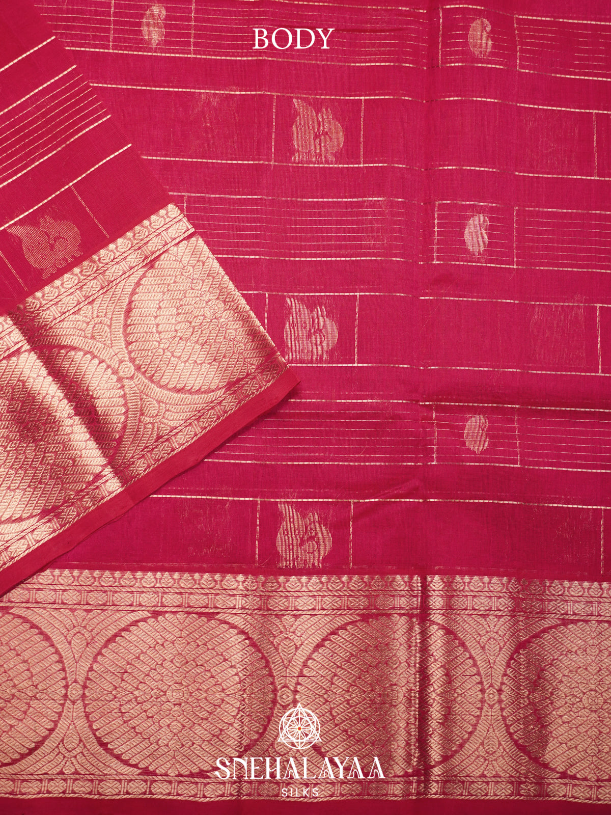 Magenta Mangalagiri Silk Cotton Saree