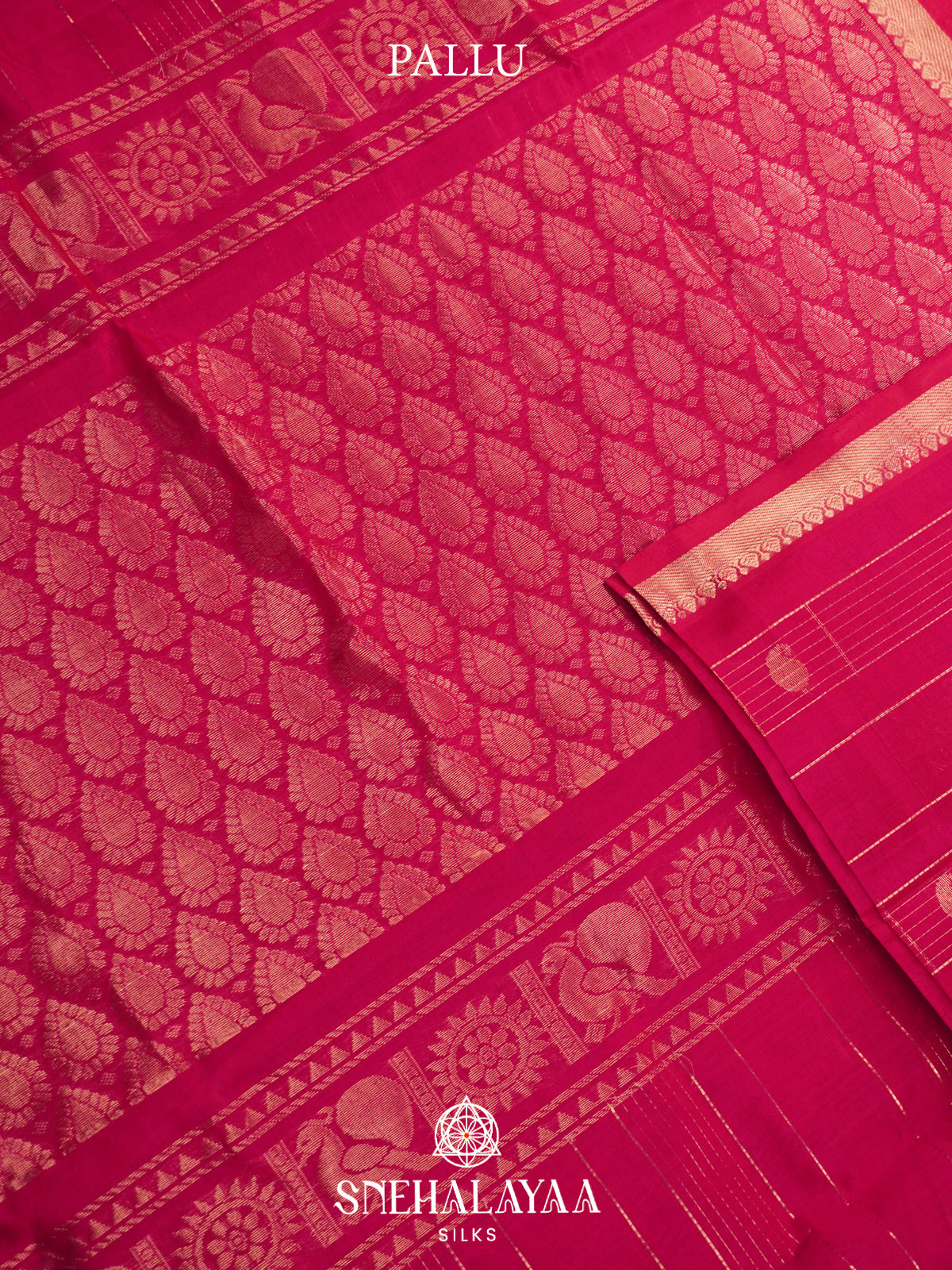 Magenta Mangalagiri Silk Cotton Saree