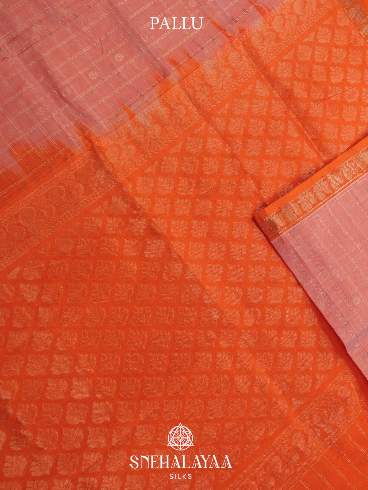 Peach Mangalagiri Silk Cotton Saree
