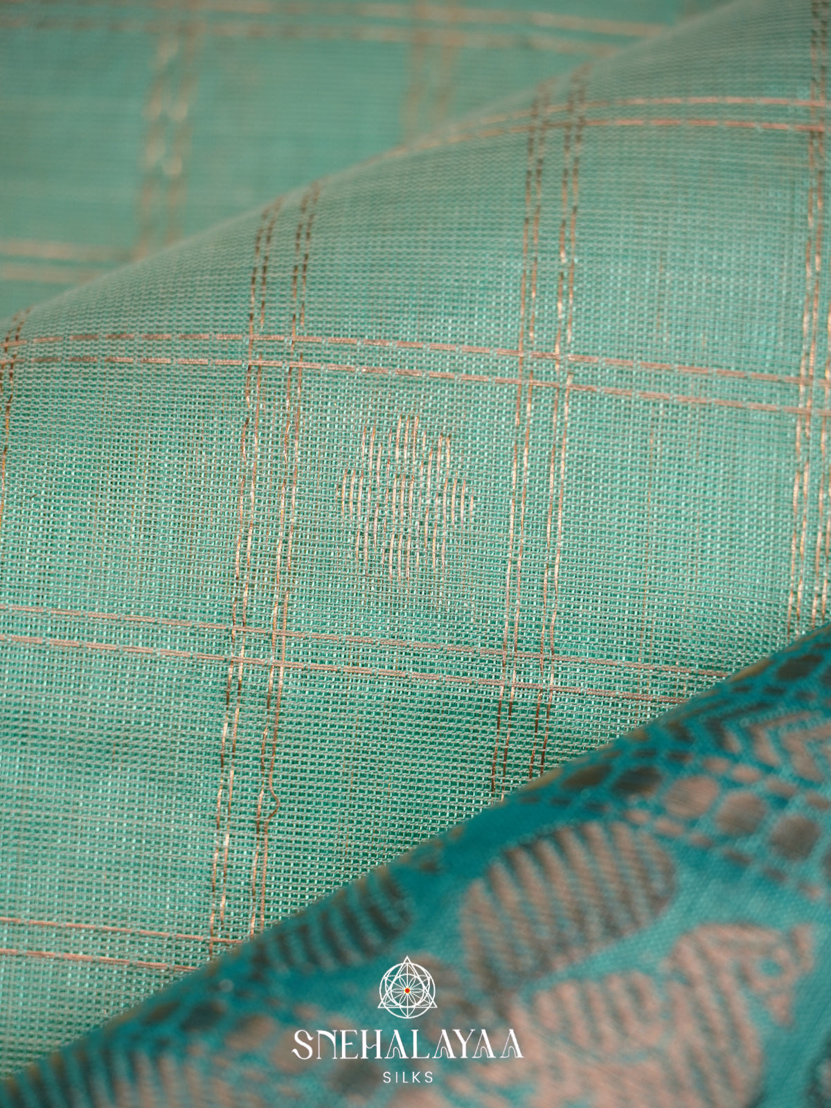 Aqua Mint Mangalagiri Silk Cotton Saree