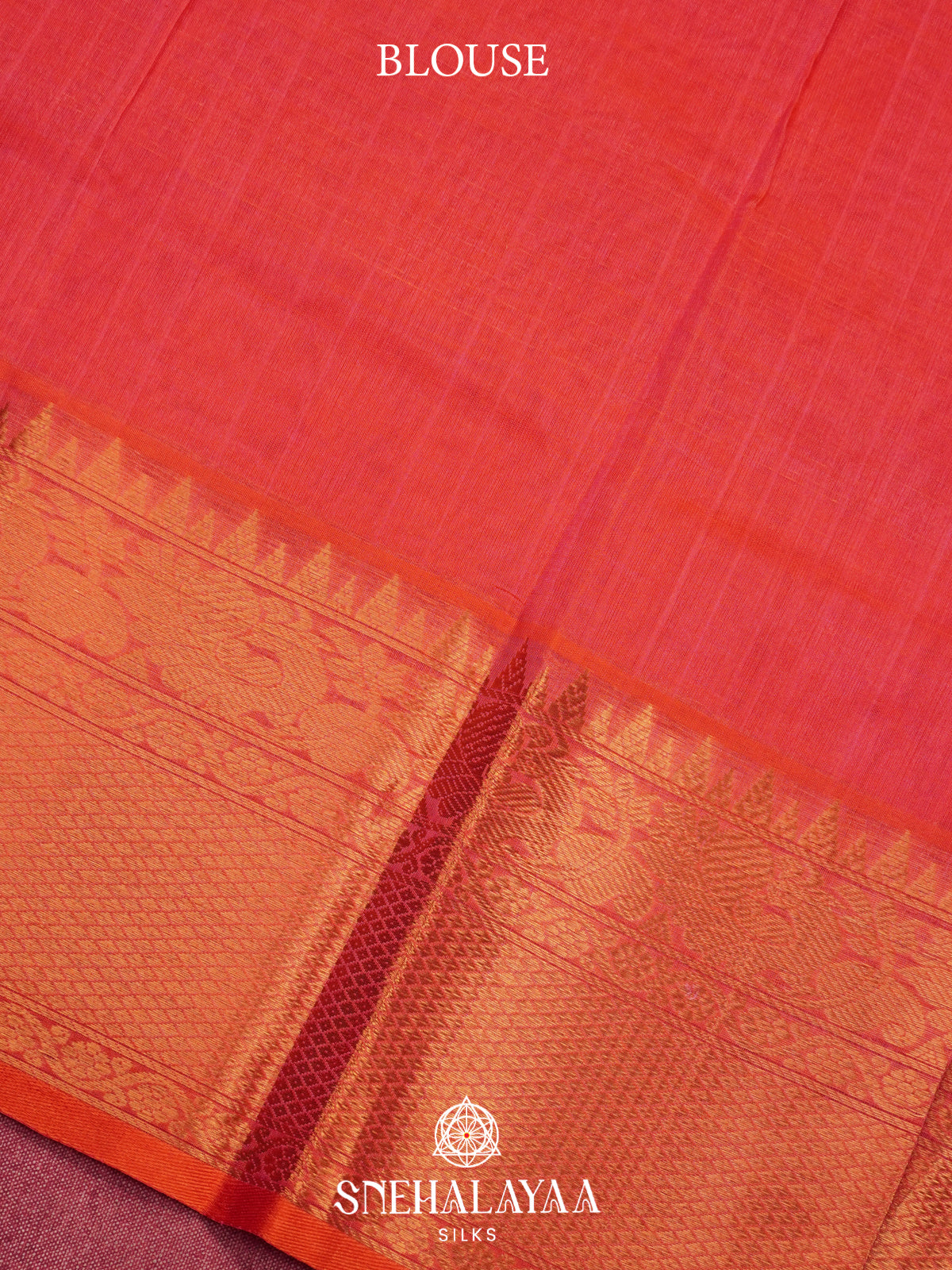 Coral Orange Mangalagiri Silk Cotton Saree