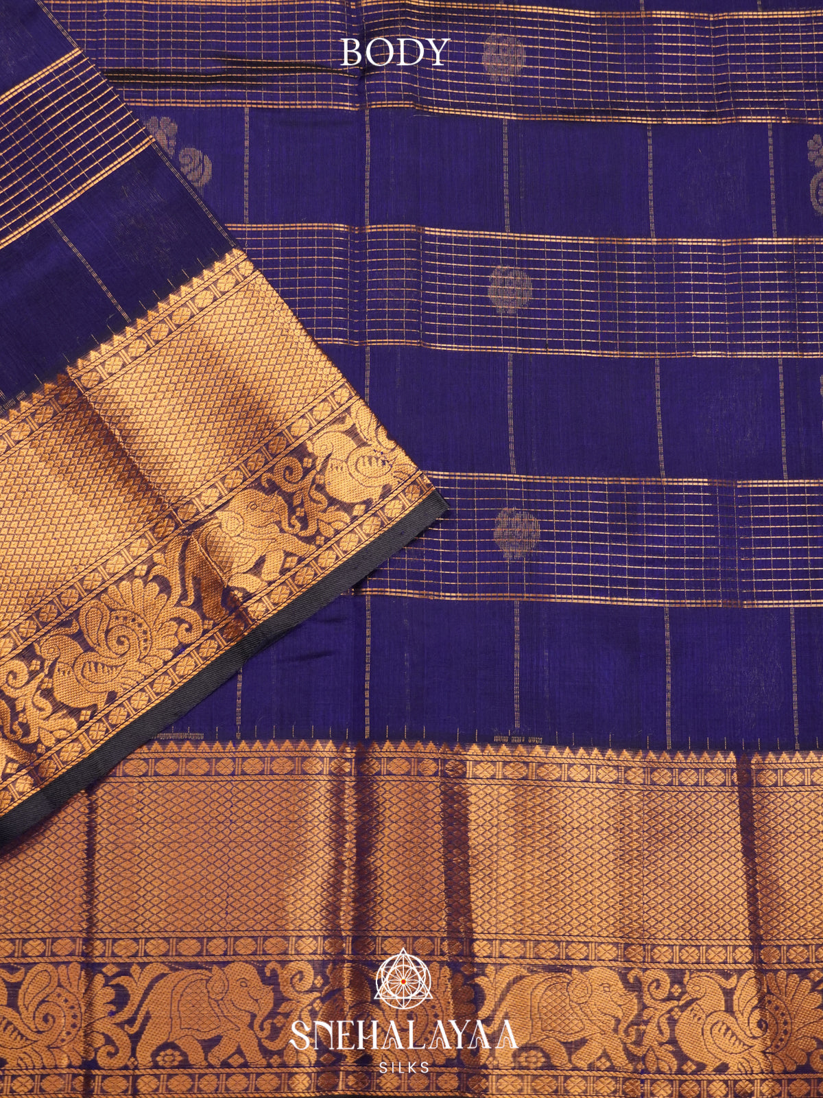 Royal Blue Mangalagiri Silk Cotton Saree