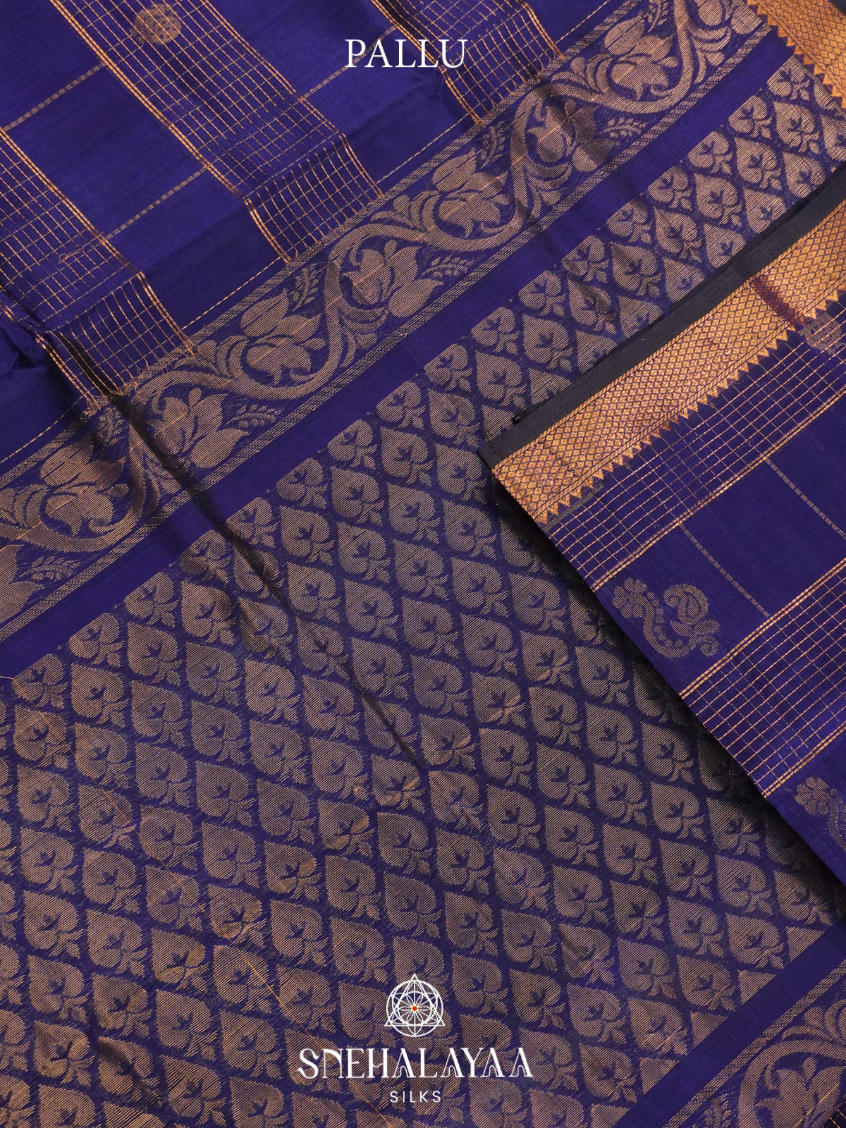 Royal Blue Mangalagiri Silk Cotton Saree