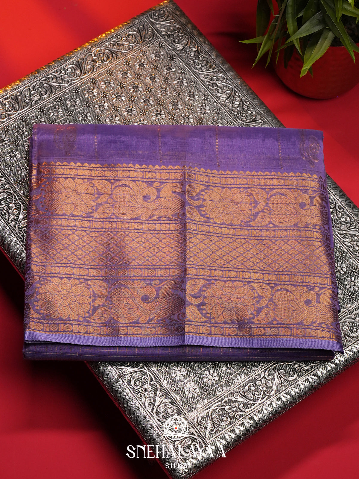 Violet Mangalagiri Silk Cotton Saree