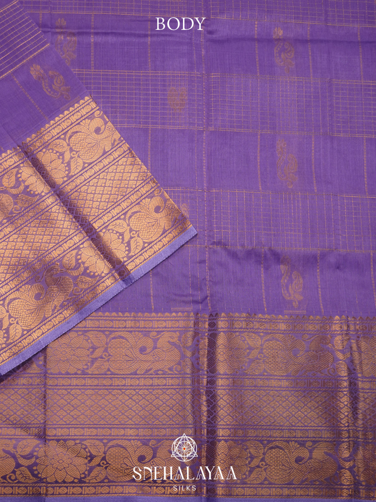 Violet Mangalagiri Silk Cotton Saree
