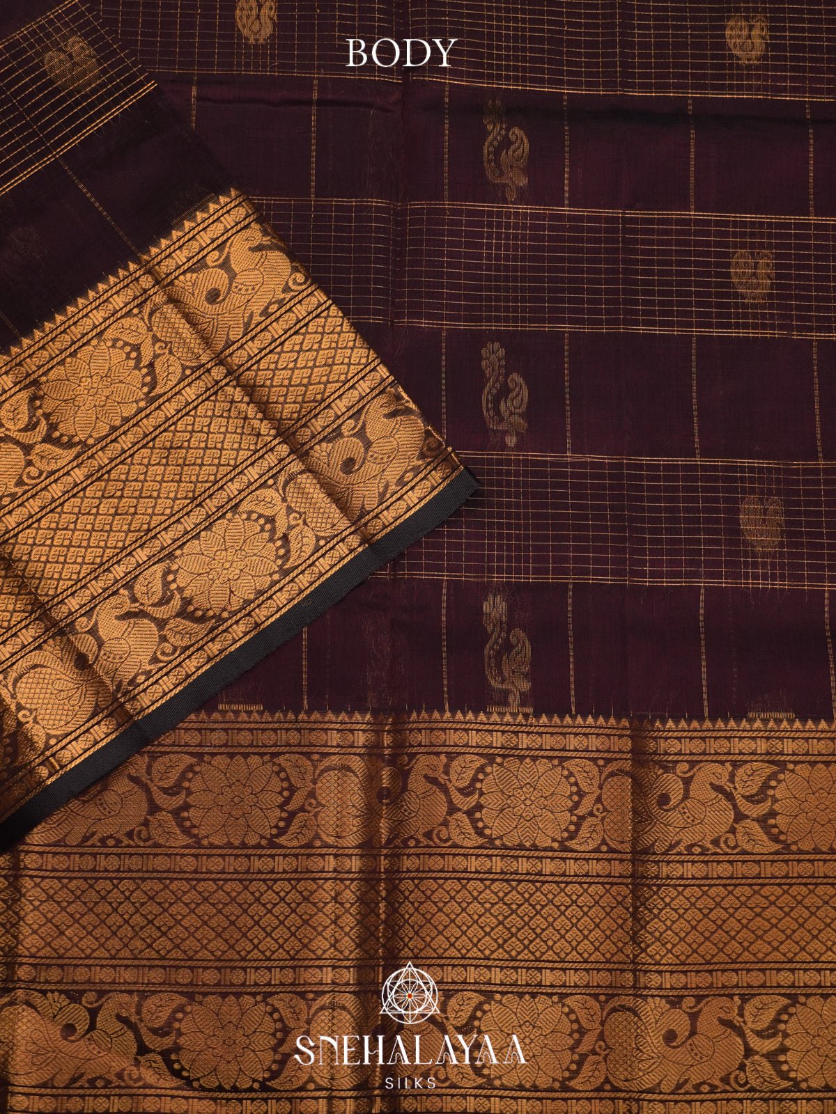 Coffee Brown Mangalagiri Silk Cotton Saree