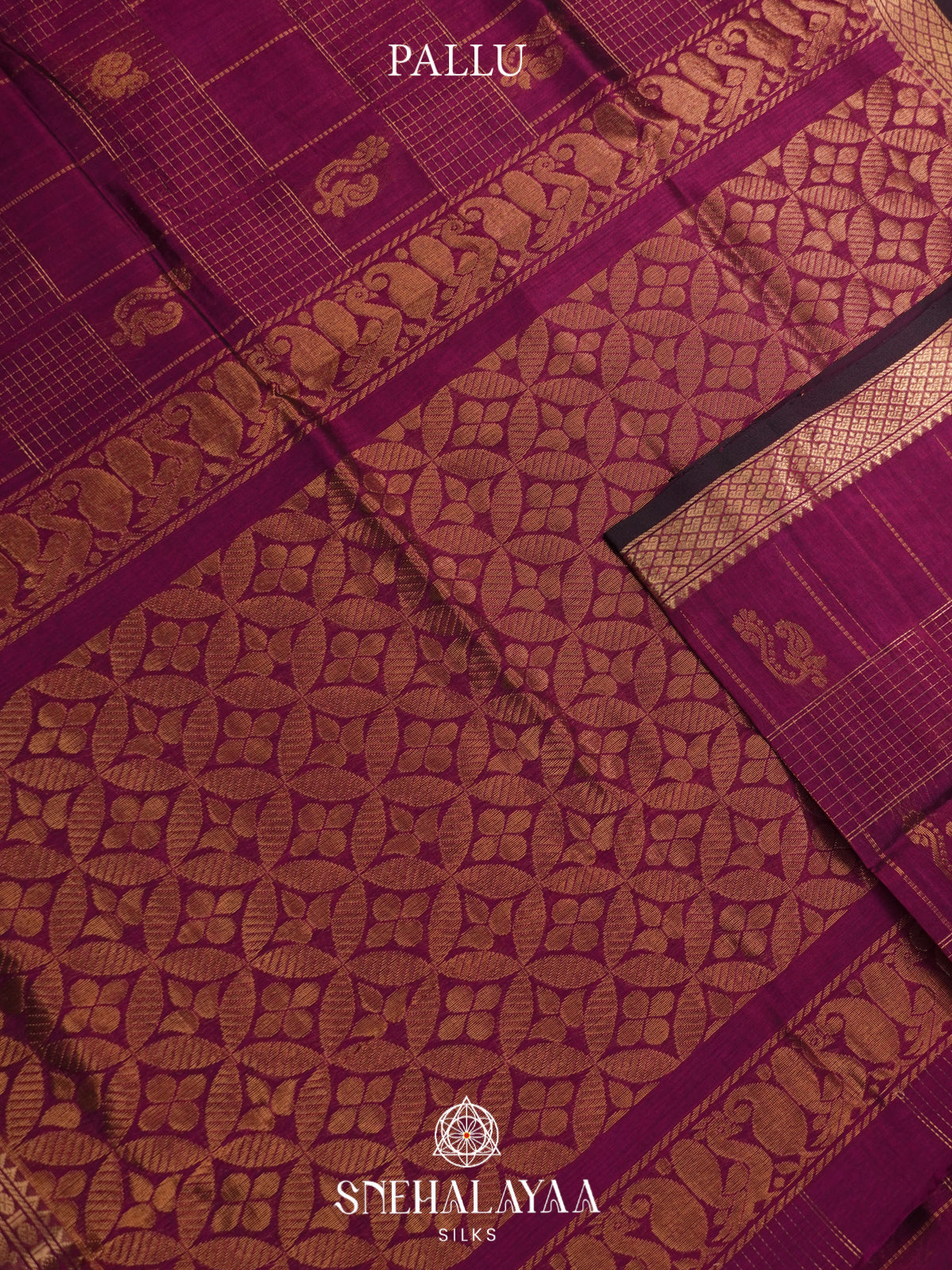 Purple Mangalagiri Silk Cotton Saree