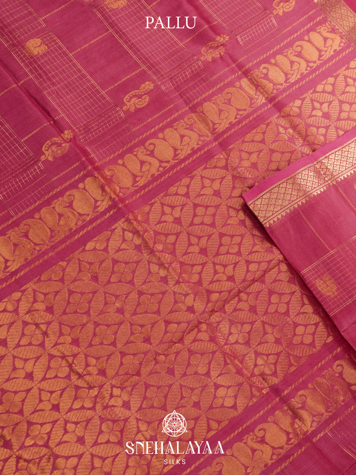 Rosewood Pink Mangalagiri Silk Cotton Saree