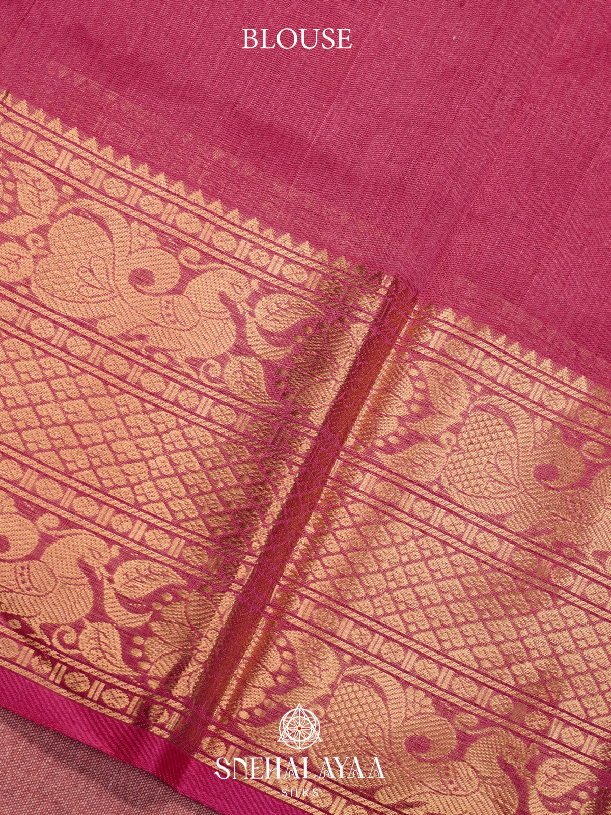 Rosewood Pink Mangalagiri Silk Cotton Saree