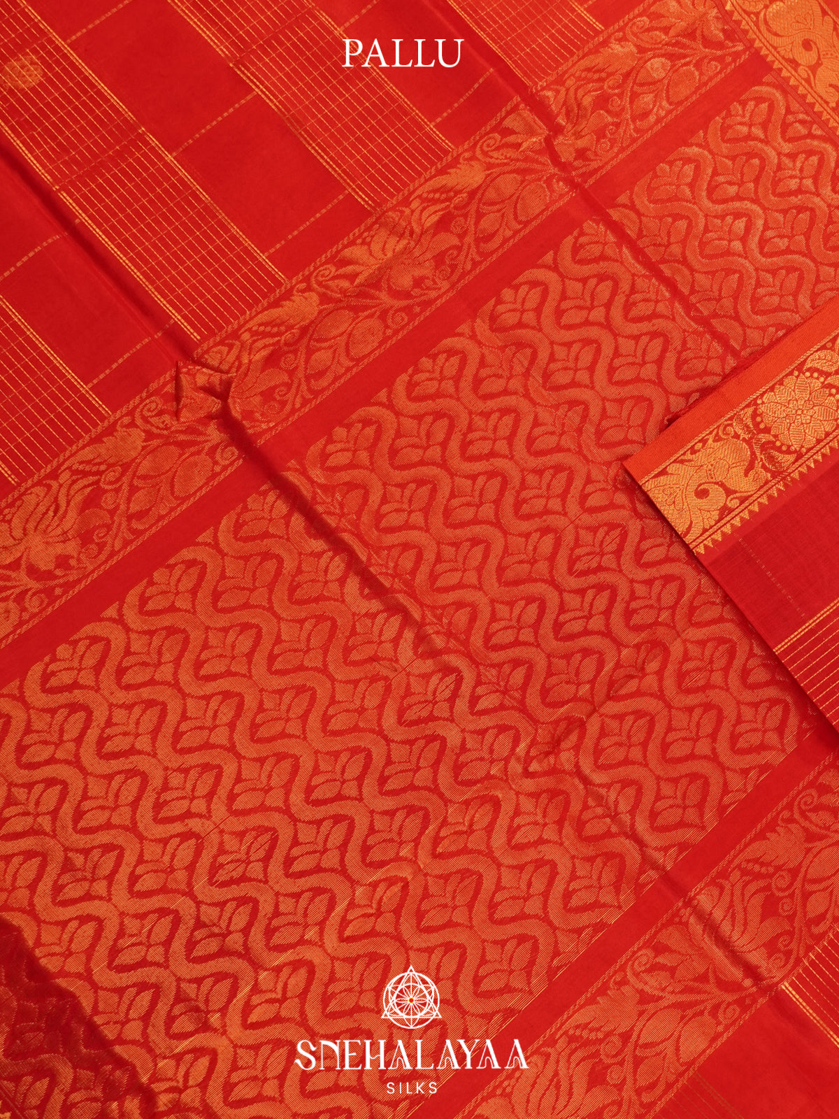 Rust Orange Mangalagiri Silk Cotton Saree
