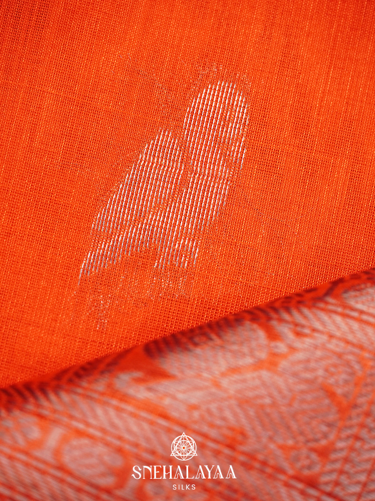 Orange Mangalagiri Silk Cotton Saree