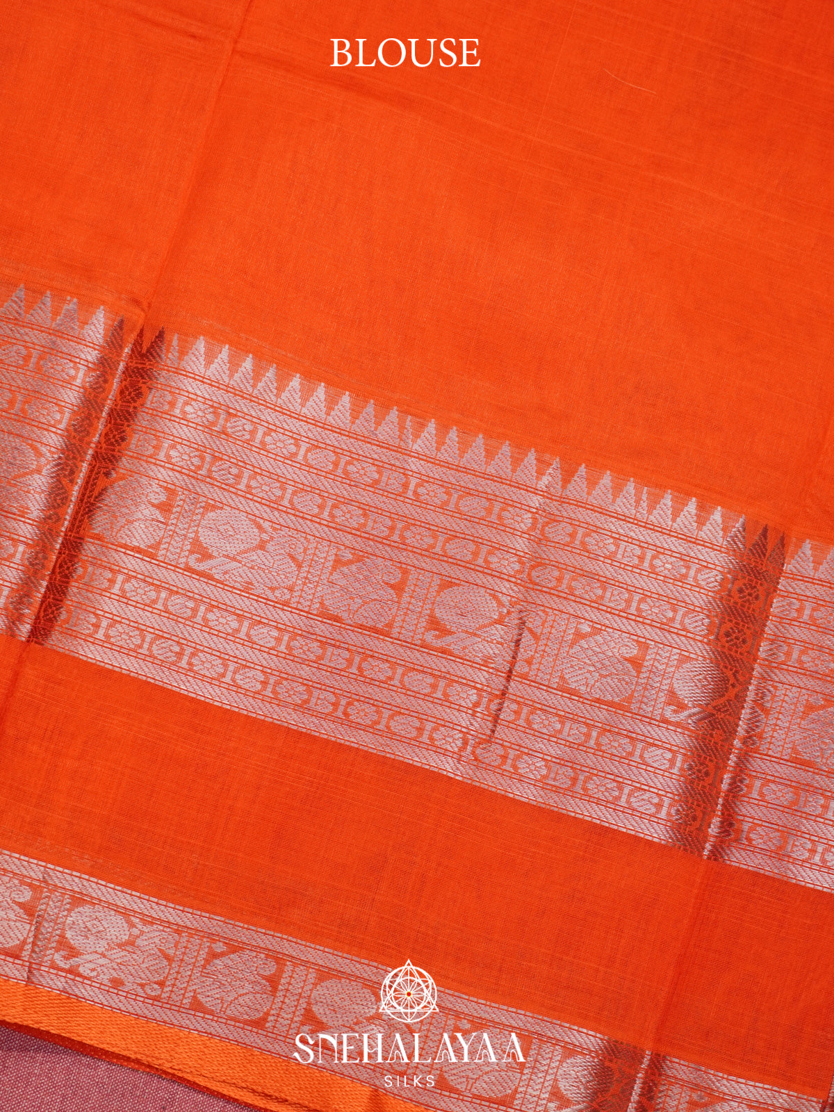 Orange Mangalagiri Silk Cotton Saree