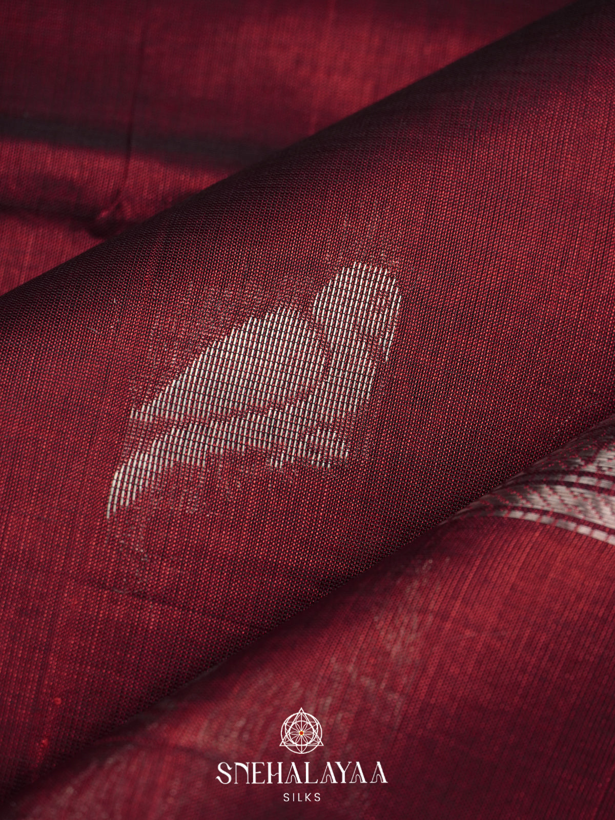 Maroon Mangalagiri Silk Cotton Saree