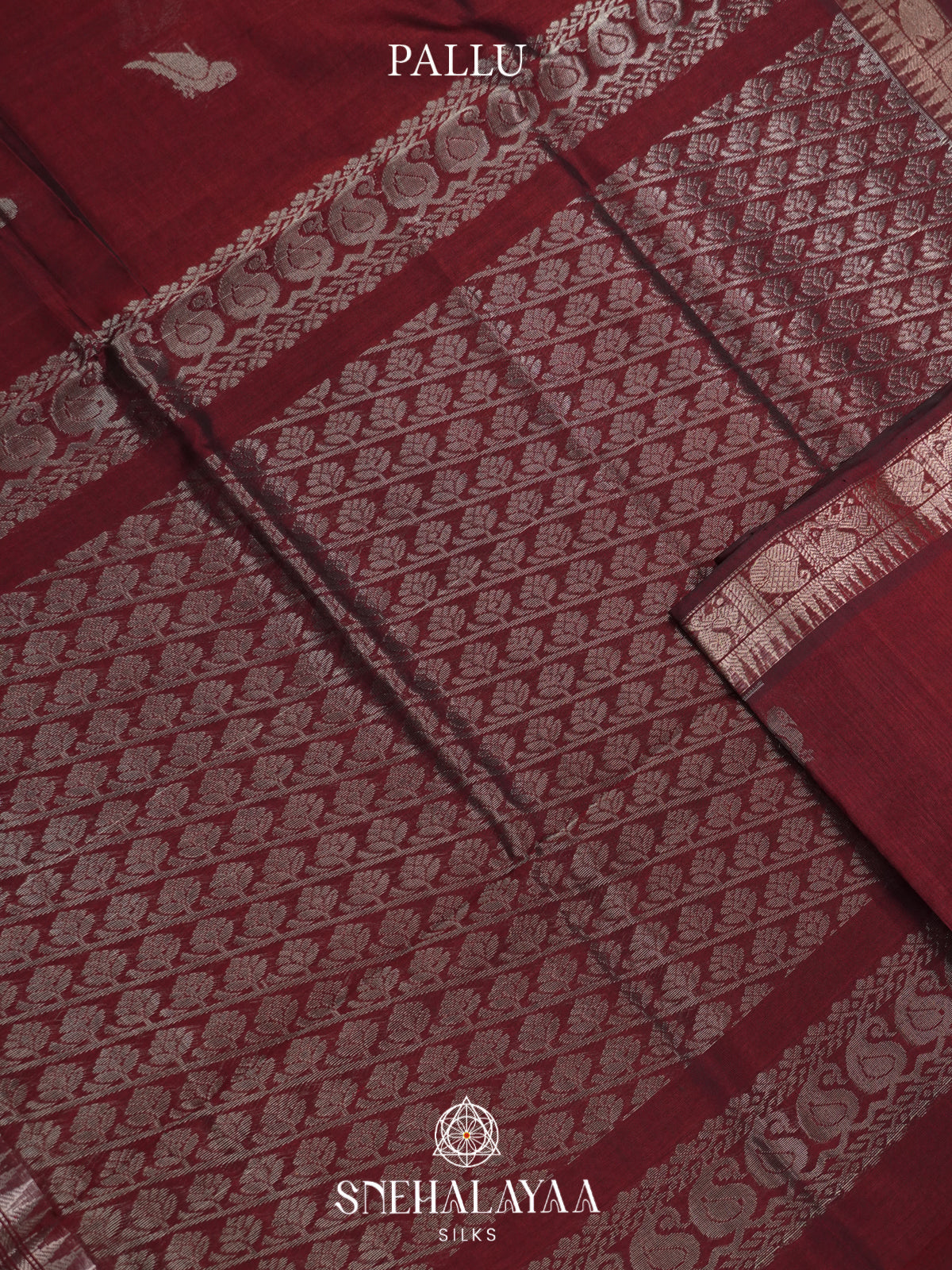 Maroon Mangalagiri Silk Cotton Saree