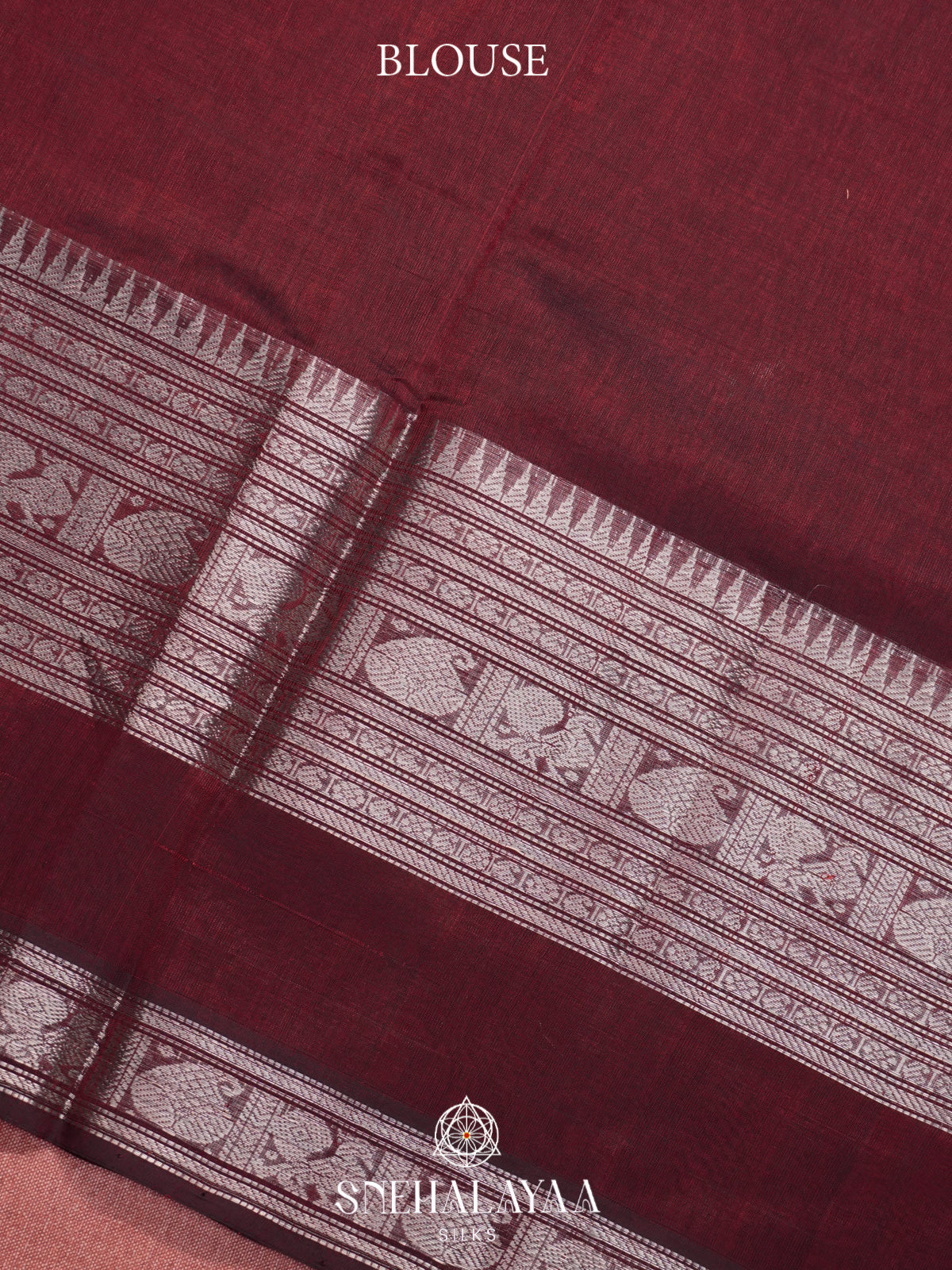 Maroon Mangalagiri Silk Cotton Saree