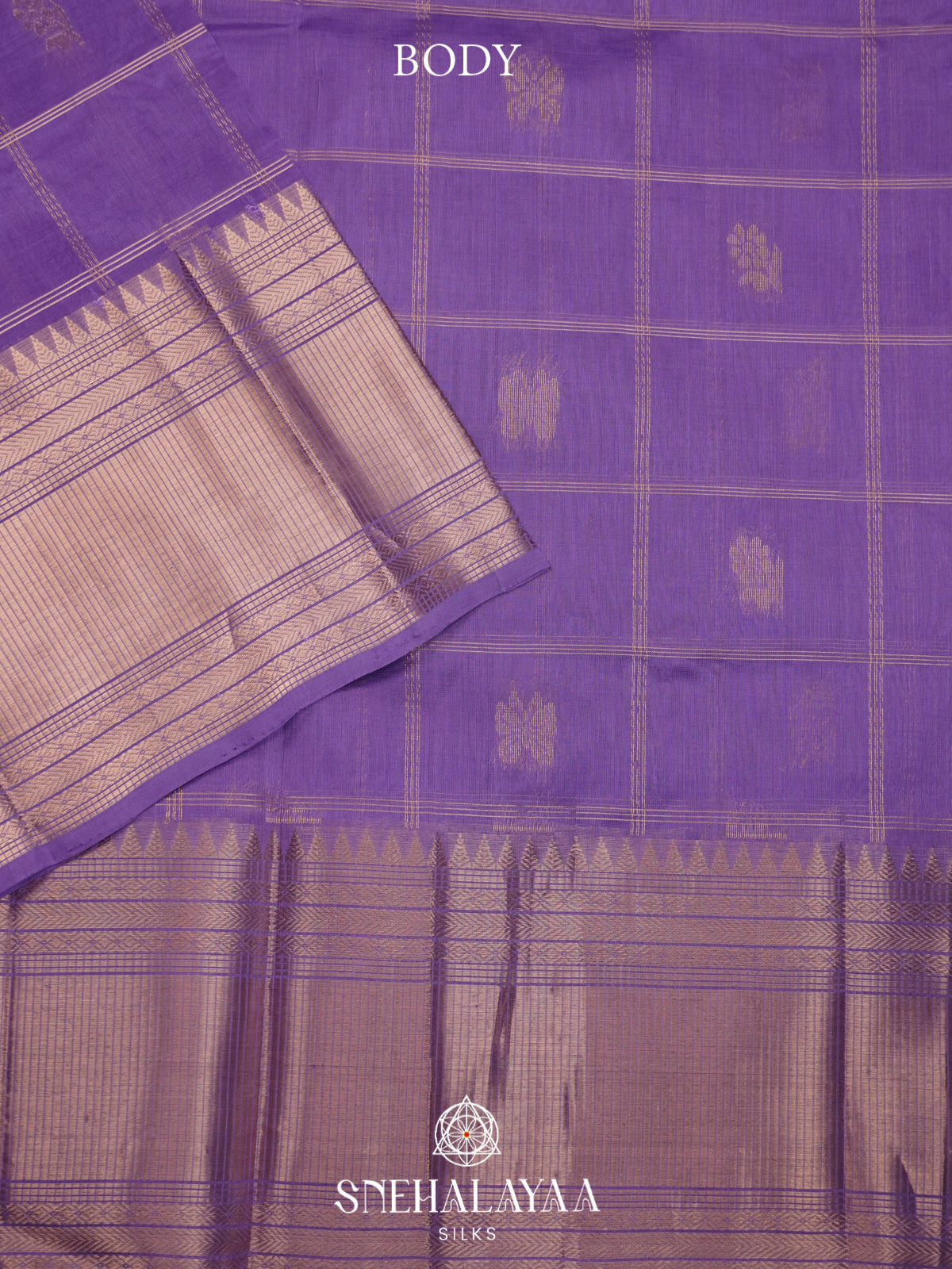 Lilac Mangalagiri Silk Cotton Saree