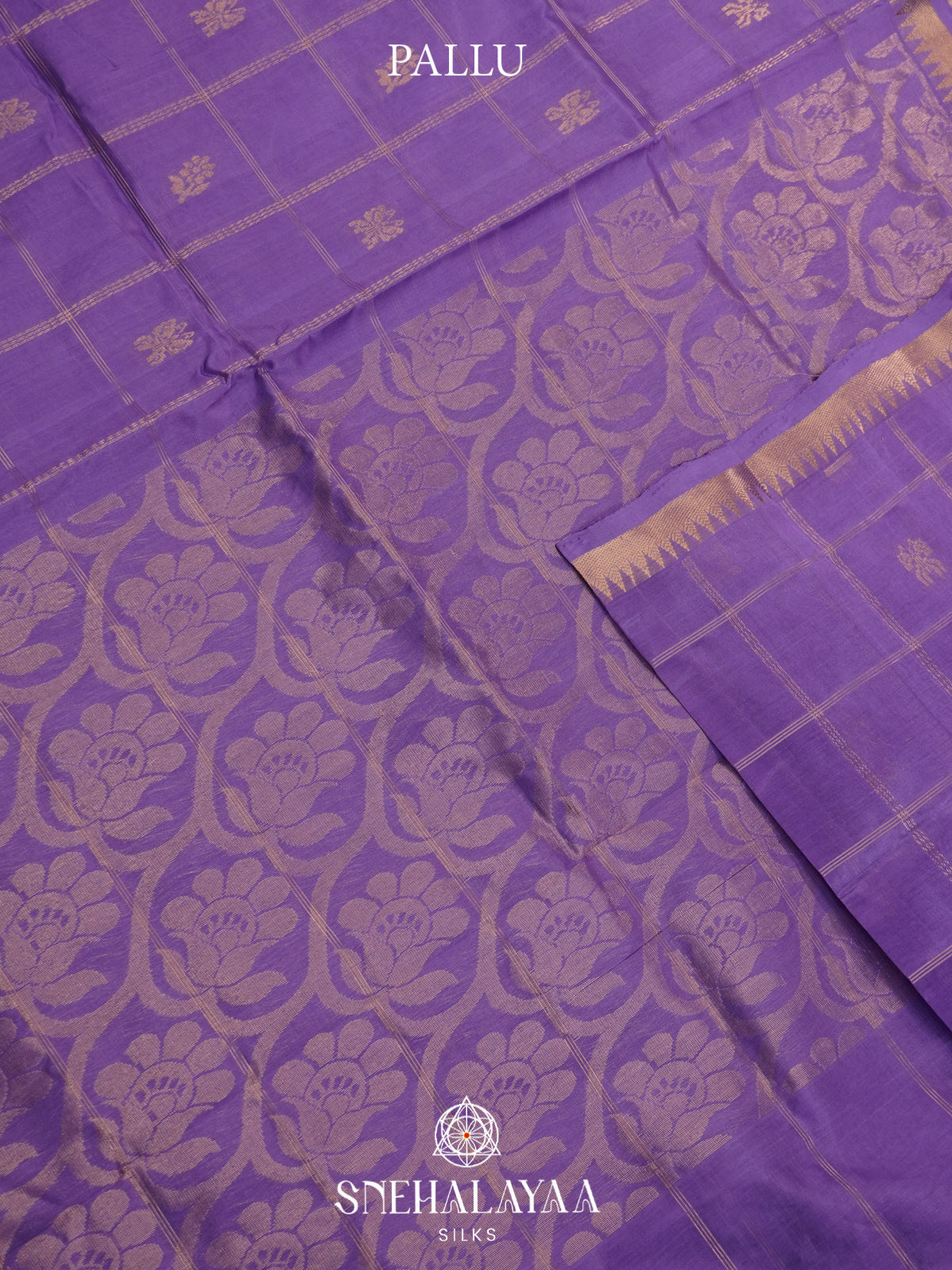 Lilac Mangalagiri Silk Cotton Saree