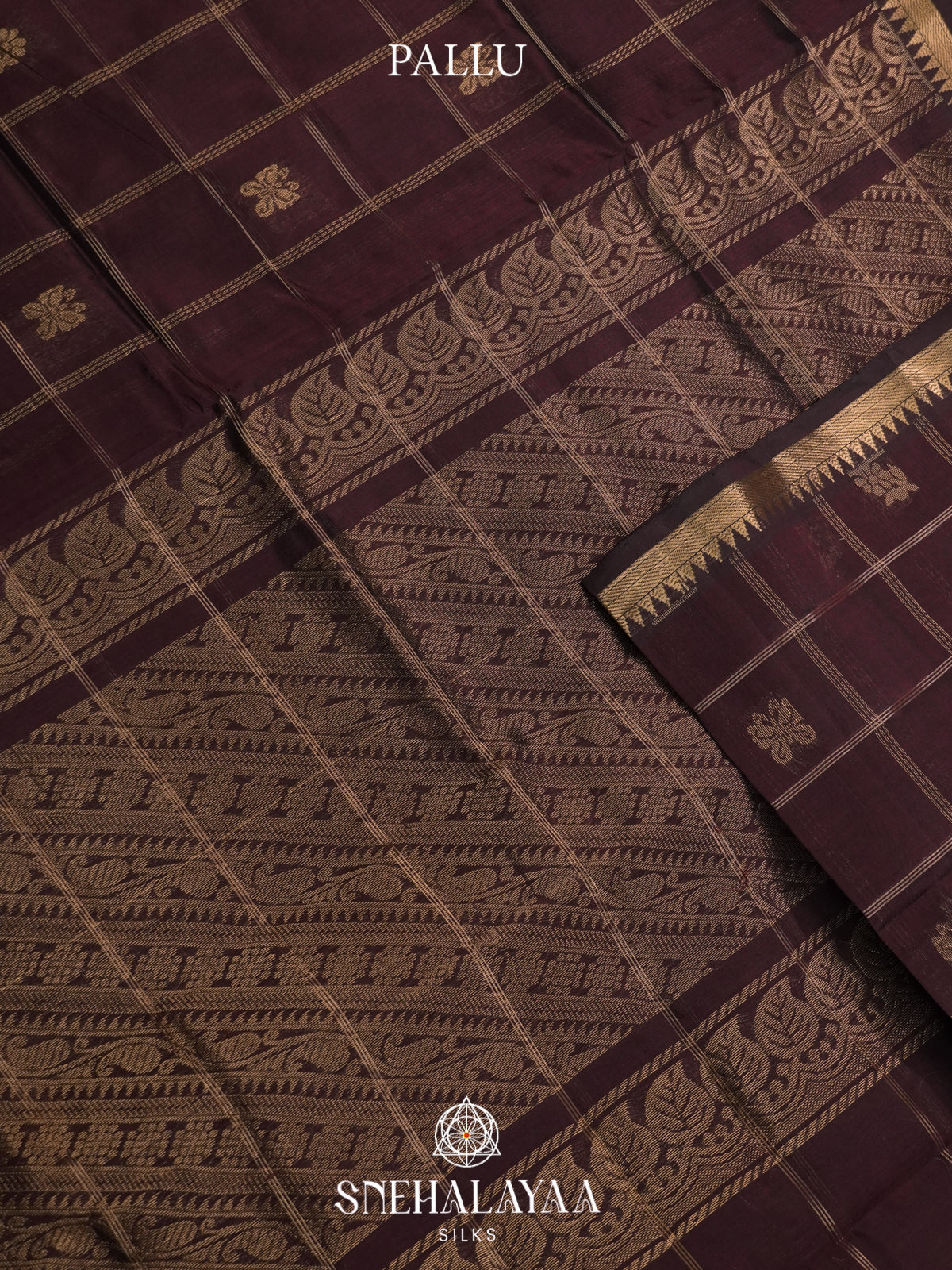 Coffee Brown Mangalagiri Silk Cotton Saree