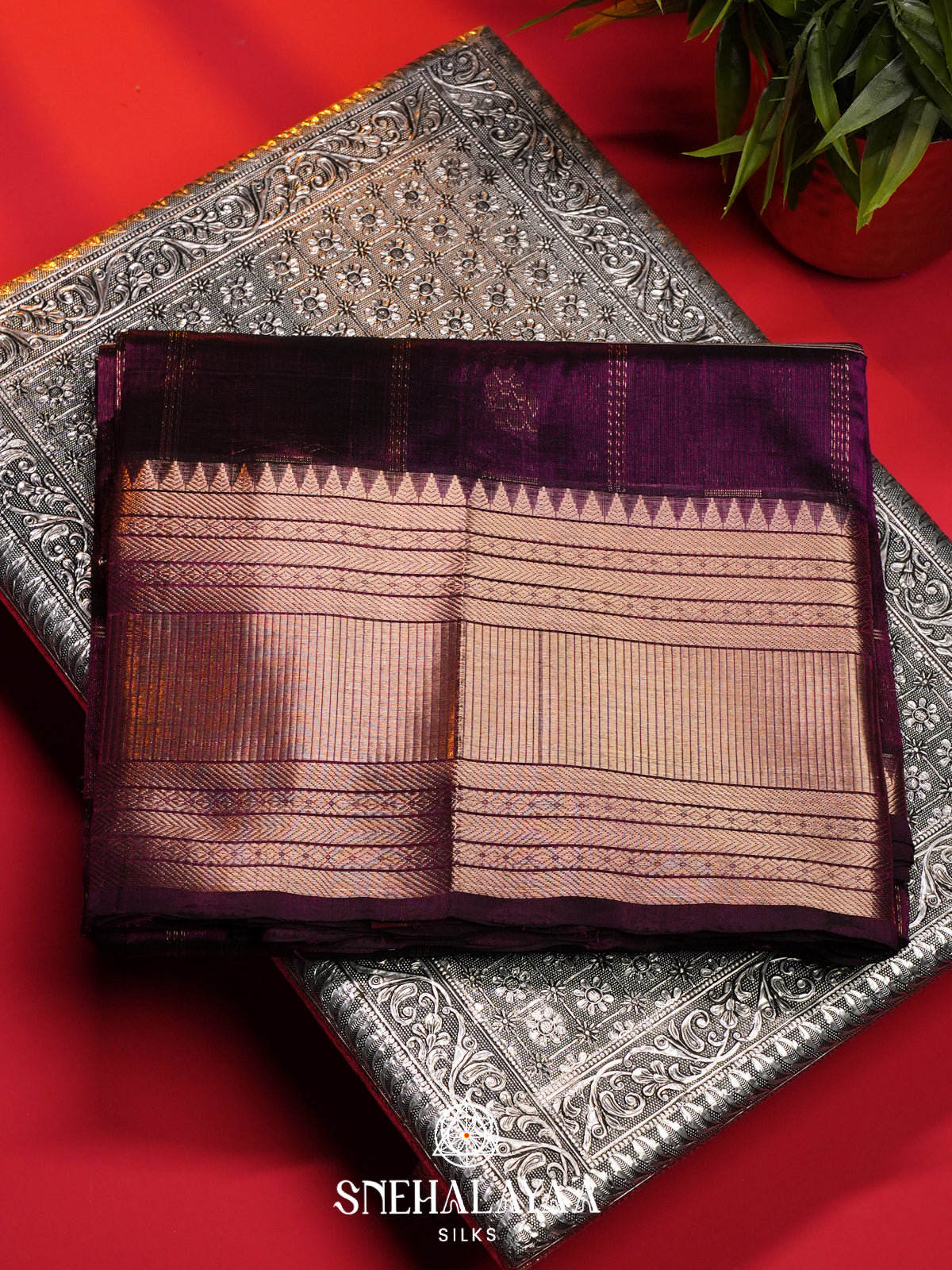 Imperial Purple Mangalagiri Silk Cotton Saree