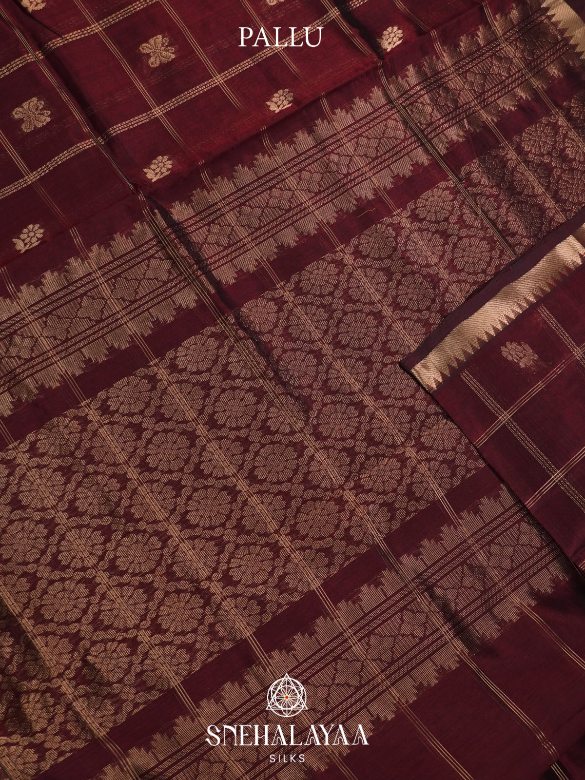 Maroon Mangalagiri Silk Cotton Saree