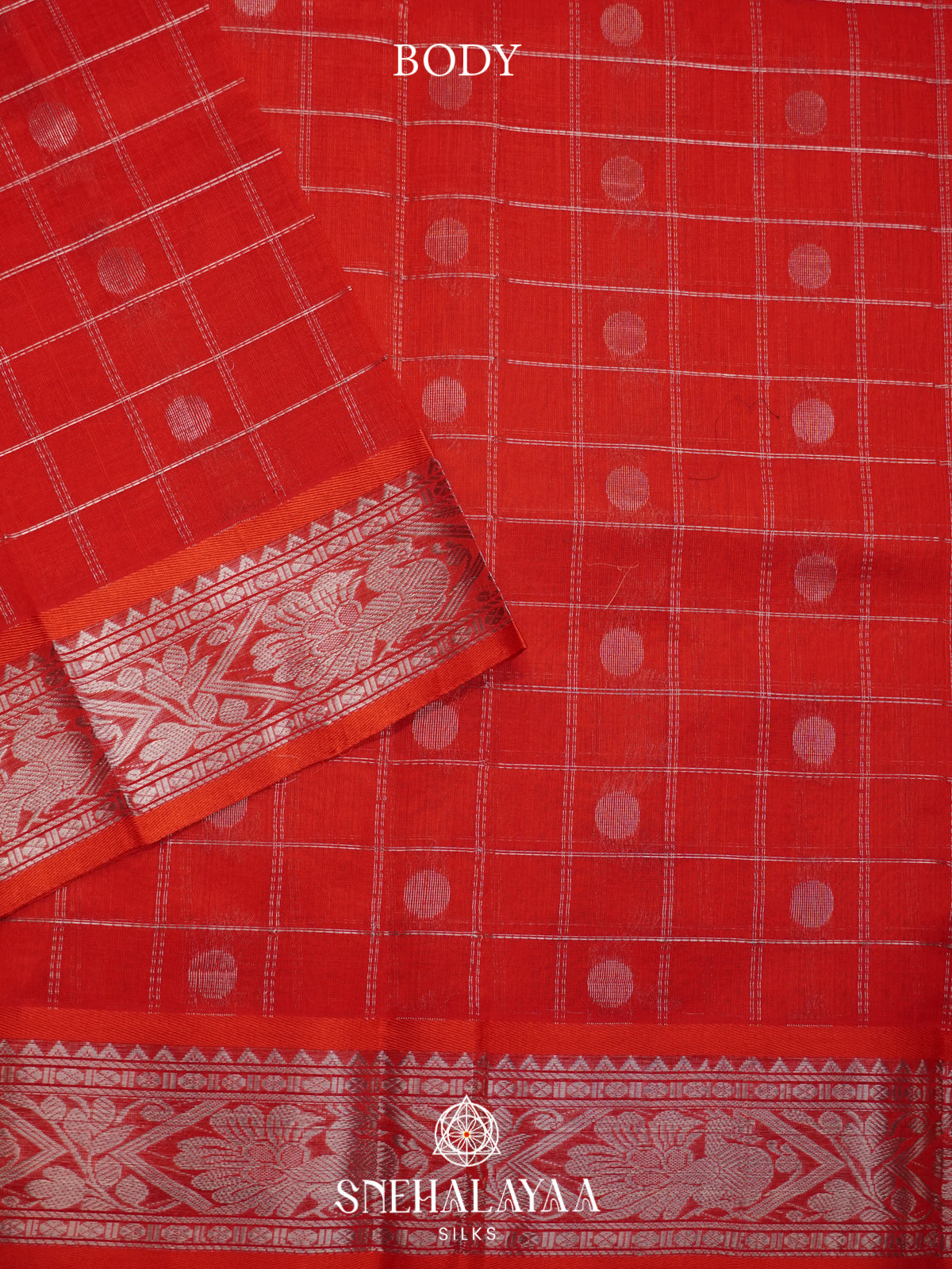 Red Mangalagiri Silk Cotton Saree